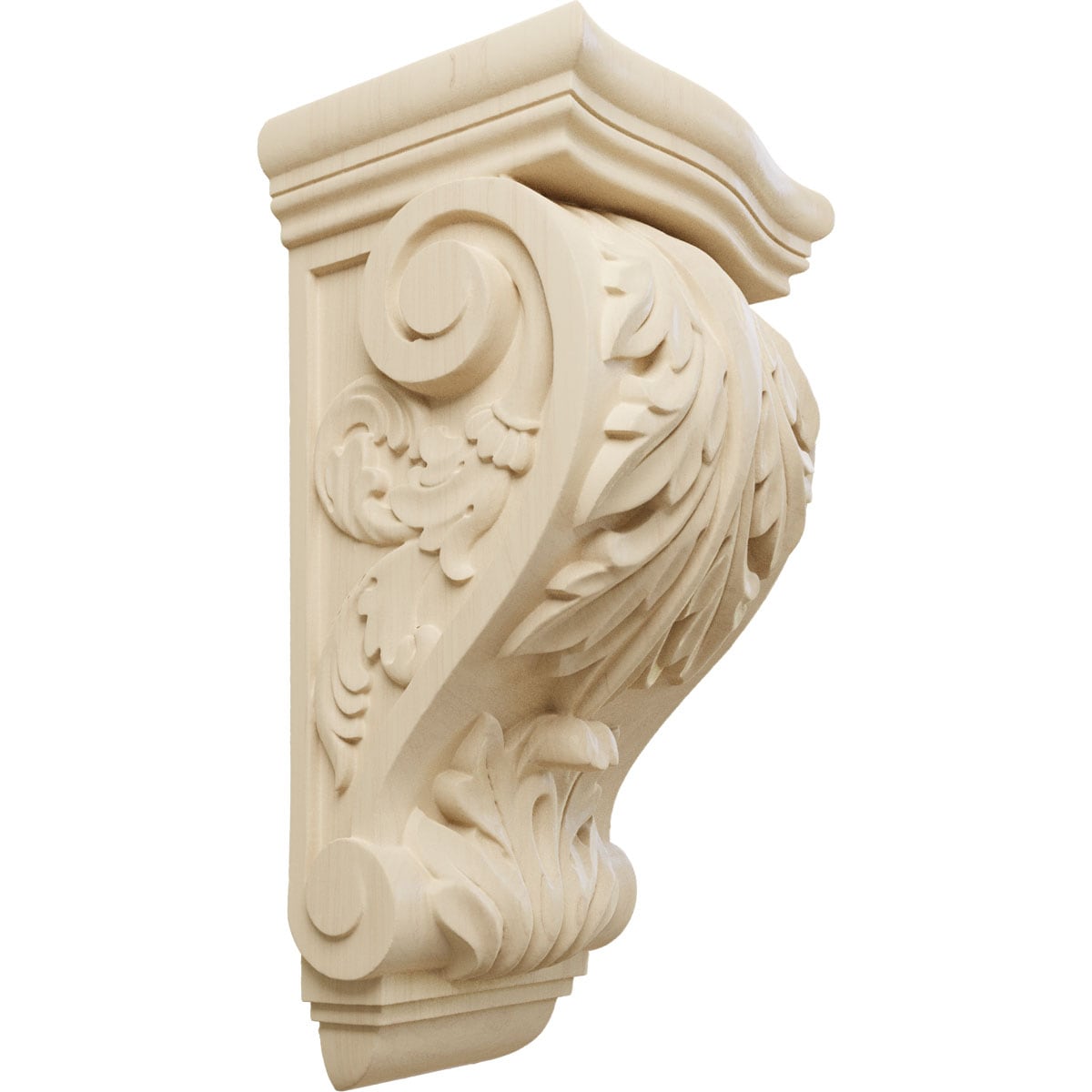 Ekena Millwork COR08X06X14FRRW 8-in x 6.5-in x 15-in Unfinished Rubberwood Wood Paintable/Stainable Corbel
