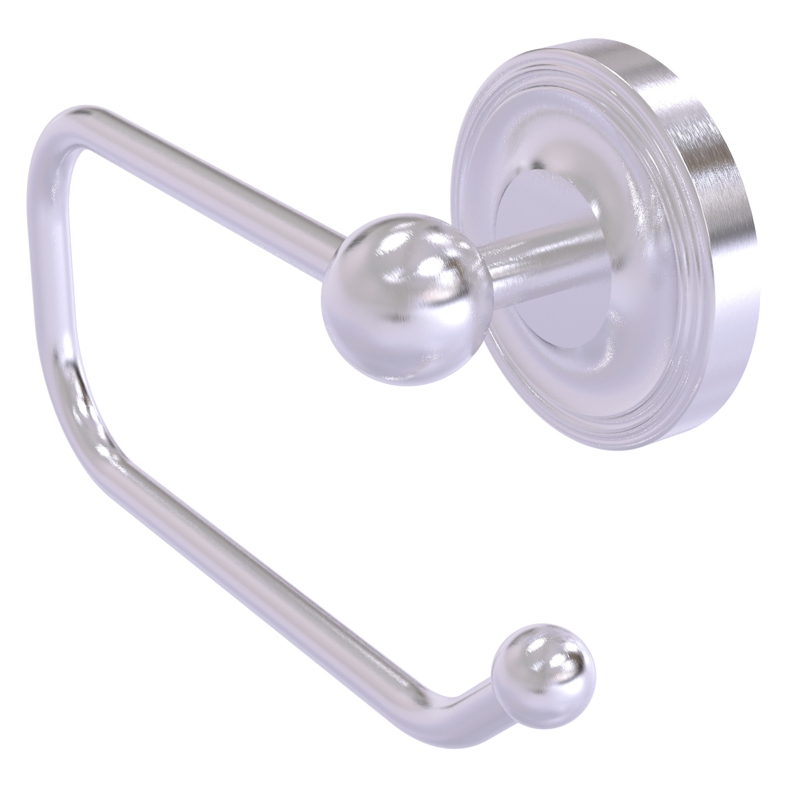 Allied Brass PR-24E-SCH Prestige Regal Satin Chrome Wall mount Single post Toilet Paper Holder 1 -Rolls