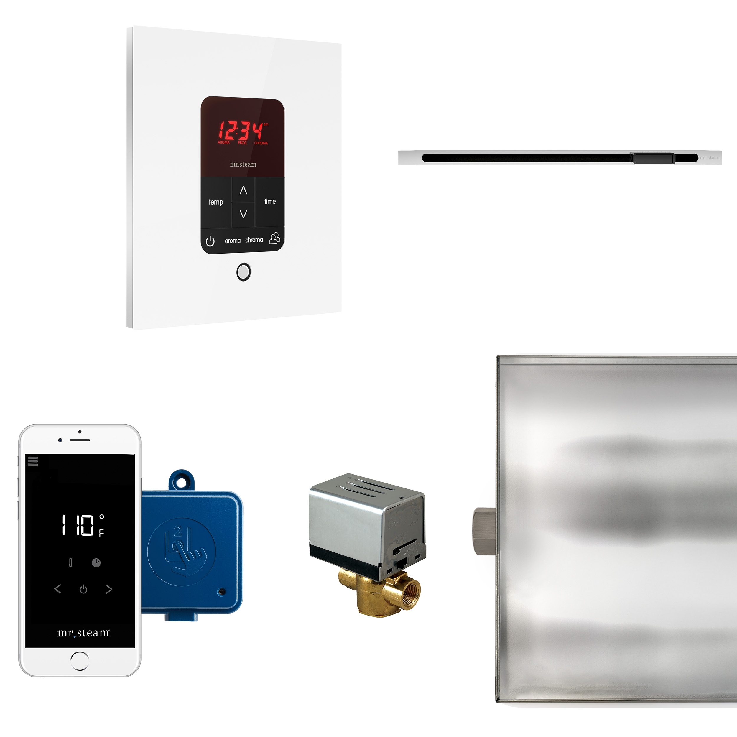 Mr. Steam BTLRL1SWH 120-Watt Glass White Steam generator control kit