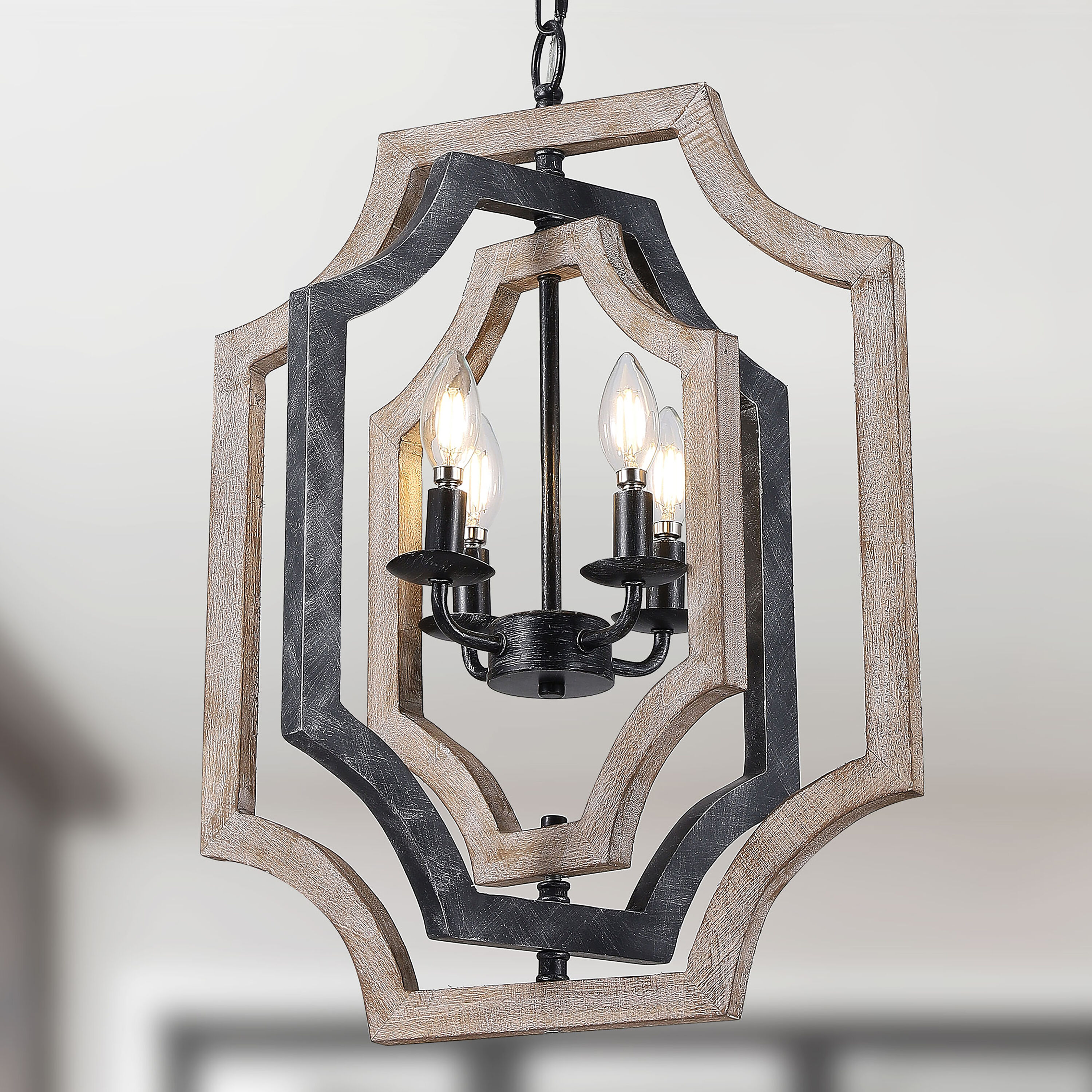 Cusp Barn CUSP070H Chandelier 4 -Light Matte White Farmhouse For Use in Bedrooms, Dining Rooms, Foyers, Kitchens, Living Rooms Chandelier
