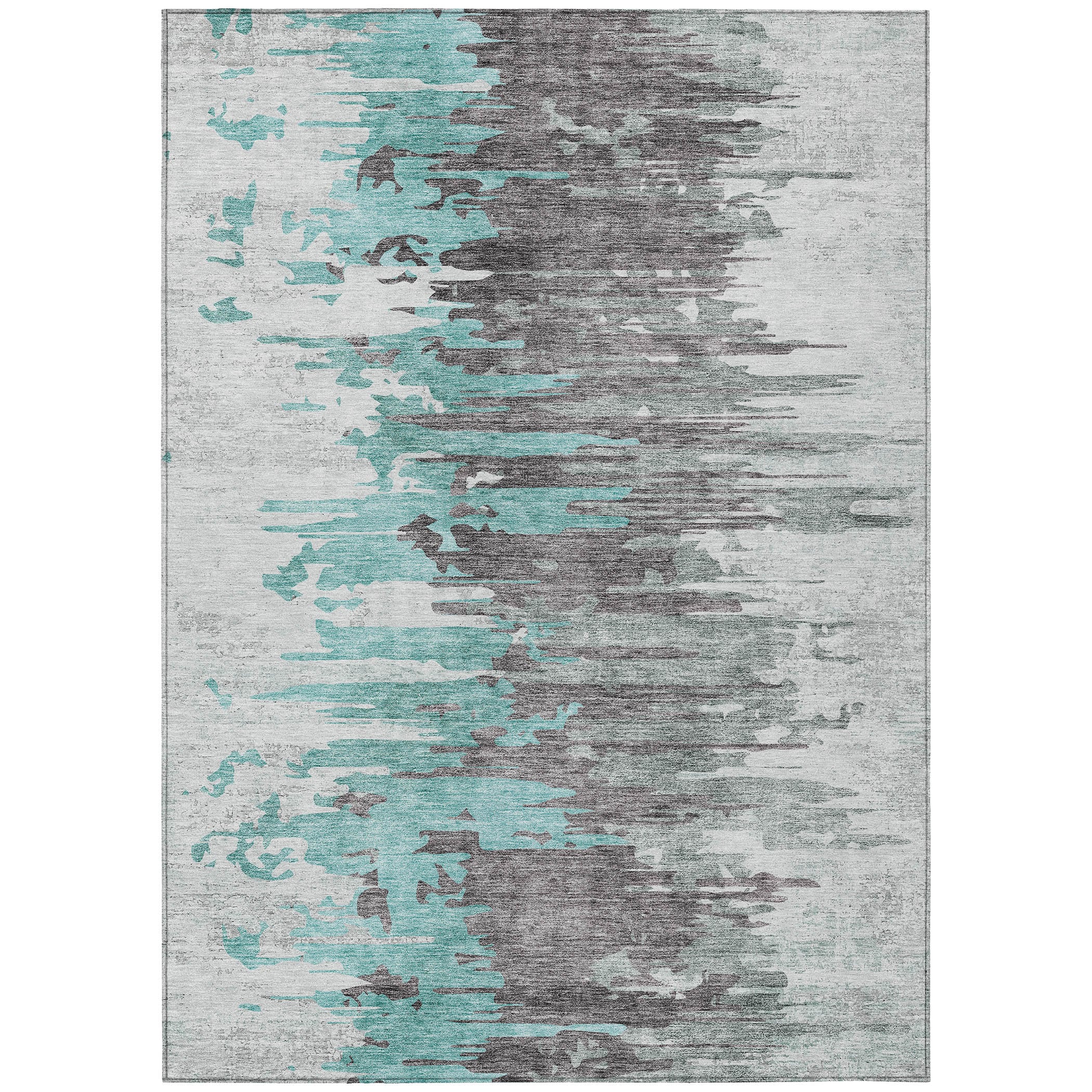 Addison Rugs ACN704TE3X5 Chantille ACN704TE 3 x 5 (ft) Polyester Teal Rectangular Indoor/Outdoor Geometric Machine washable Area rug