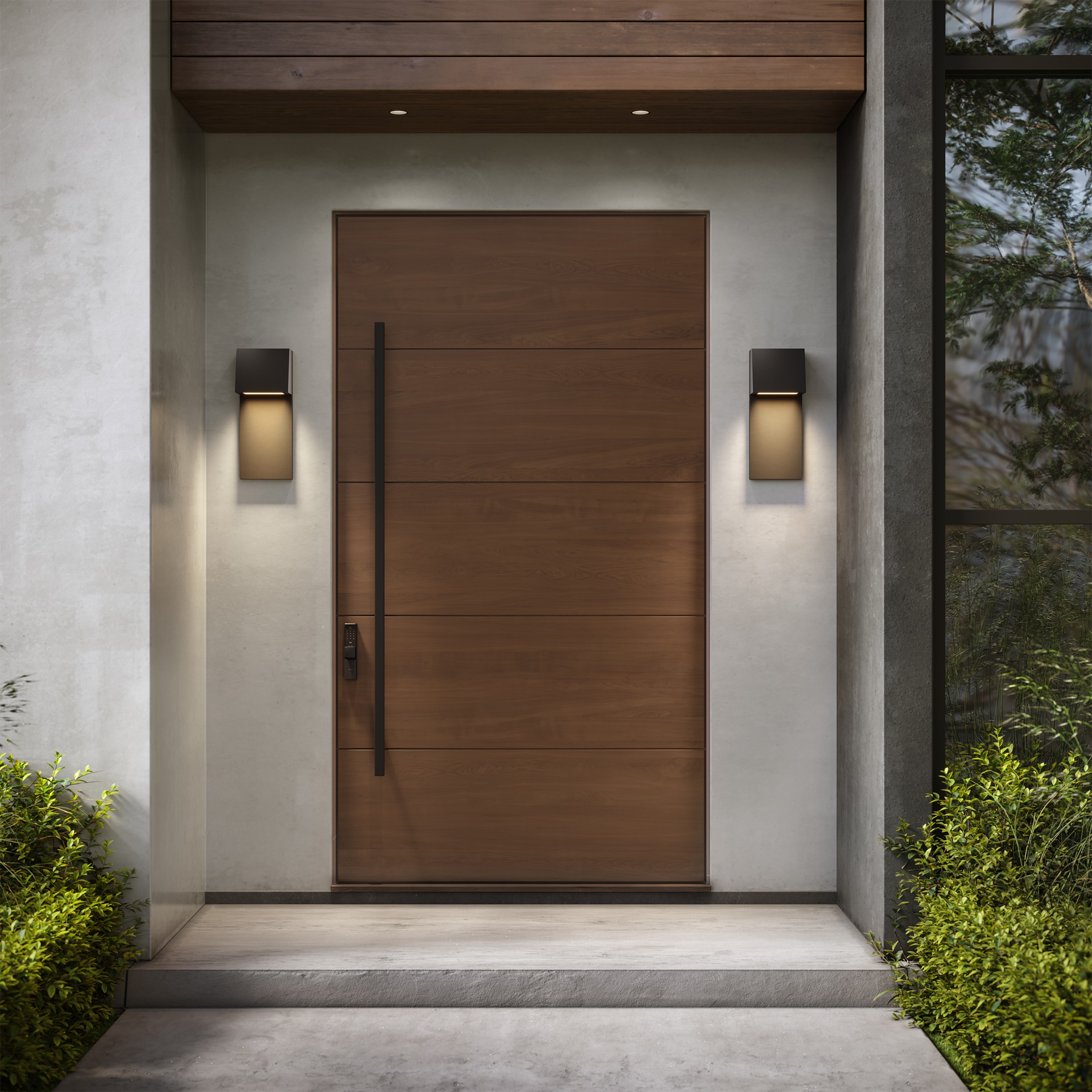 Generation Lighting 8763393S-71 Rocha 2 -Light 20-in H Antique Bronze Hardwired Integrated LED Outdoor Wall Light