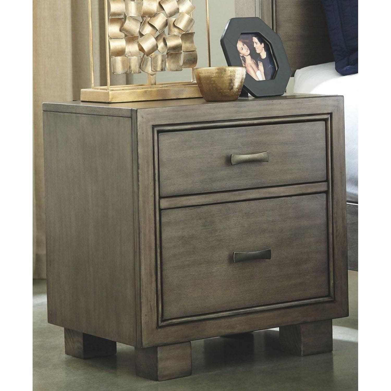 JASMODER B03458869 Gray Mdf Bookcase with Doors (21.63-in W x 22.75-in H x 16-in D)