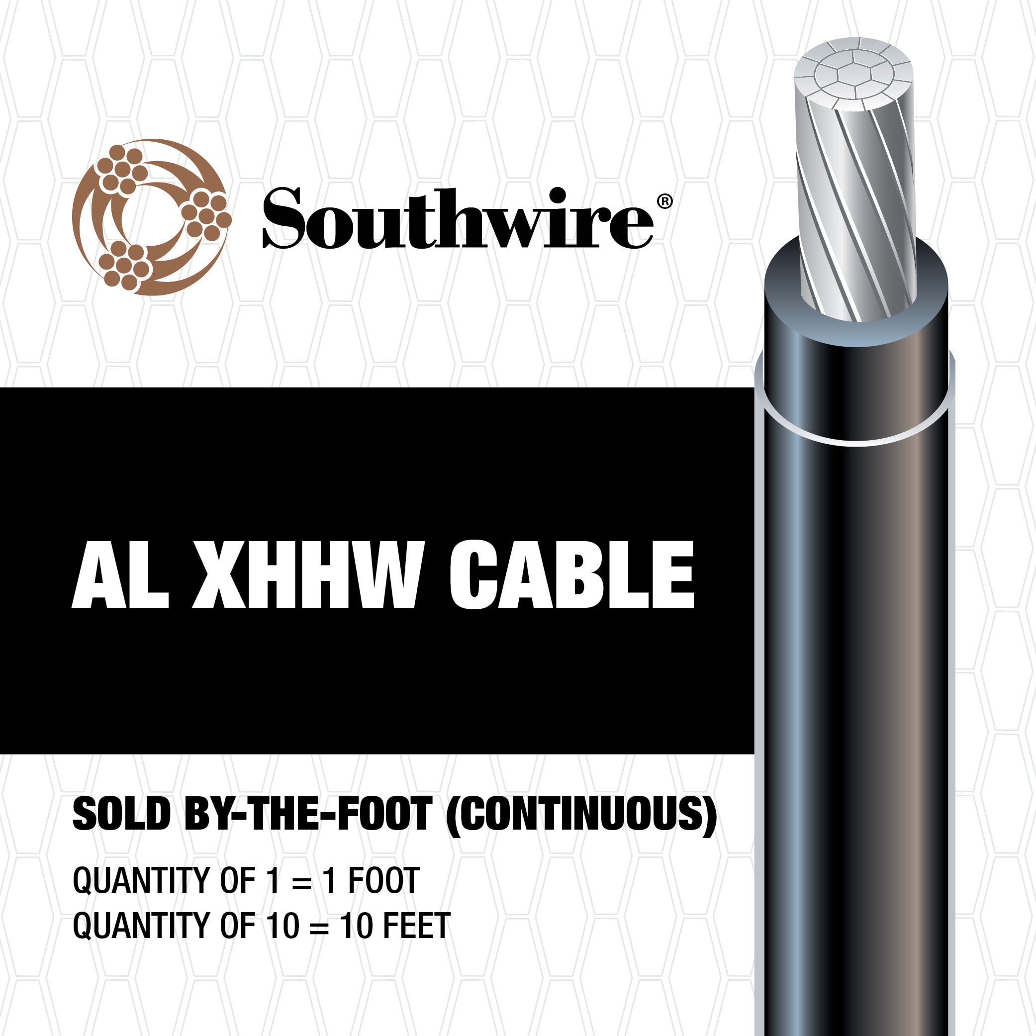 Southwire 1000-ft 3/0-AWG Aluminum Stranded Black XHHW Wire (By-the-Roll)  in the XHHW Wire department at