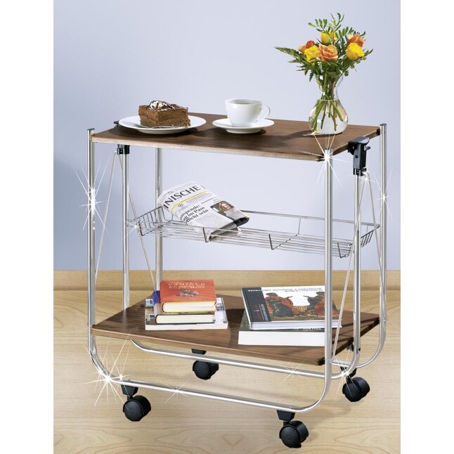 WENKO Brown Metal Base with MDF Top Kitchen Cart (26.8-in x 16-in x 27.6-in) WENKO Brown Metal Base with MDF Top Kitchen Cart (26.8-in x 16-in x 27.6-in)