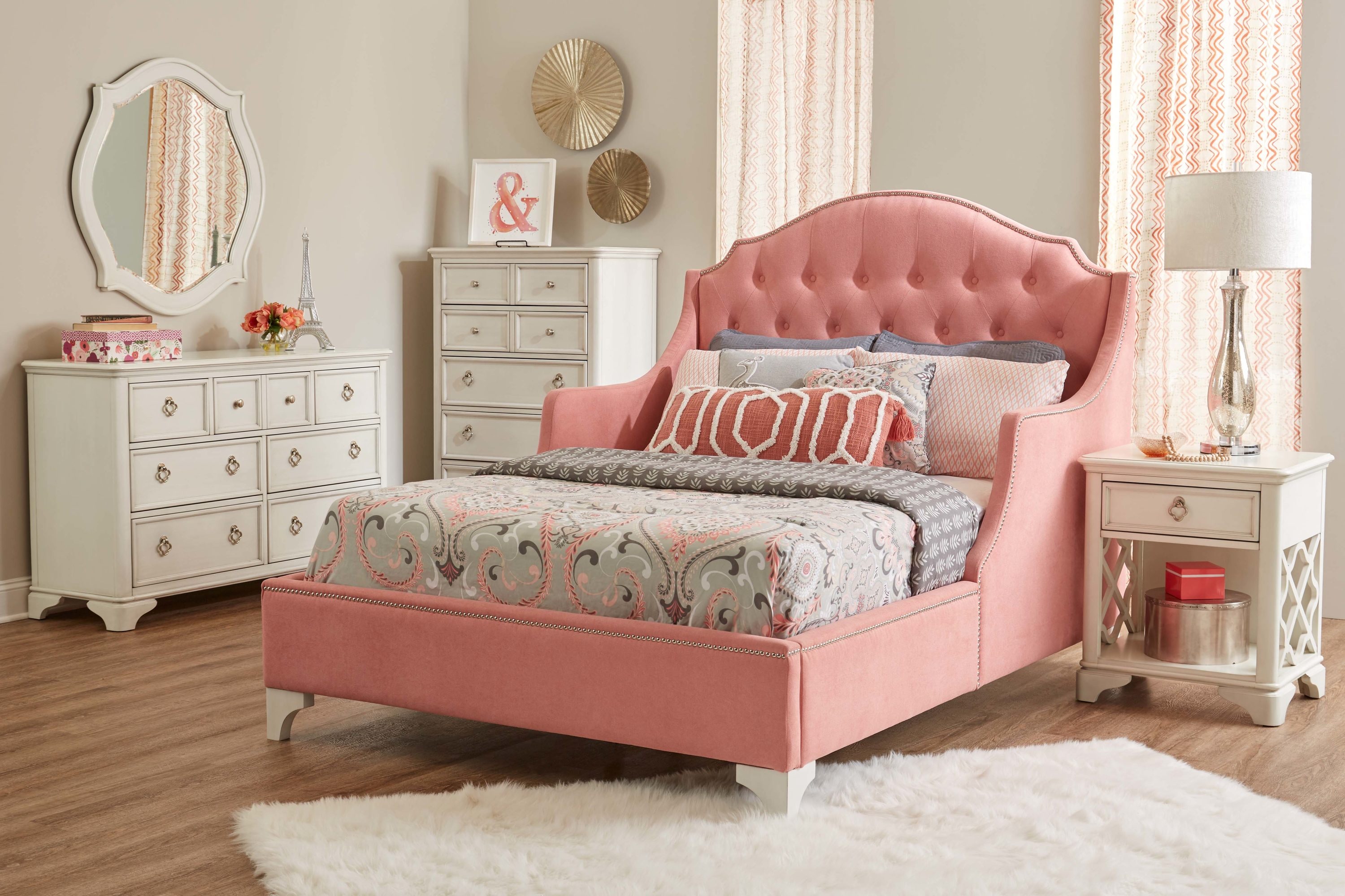 Laddi twin discount upholstered panel bed