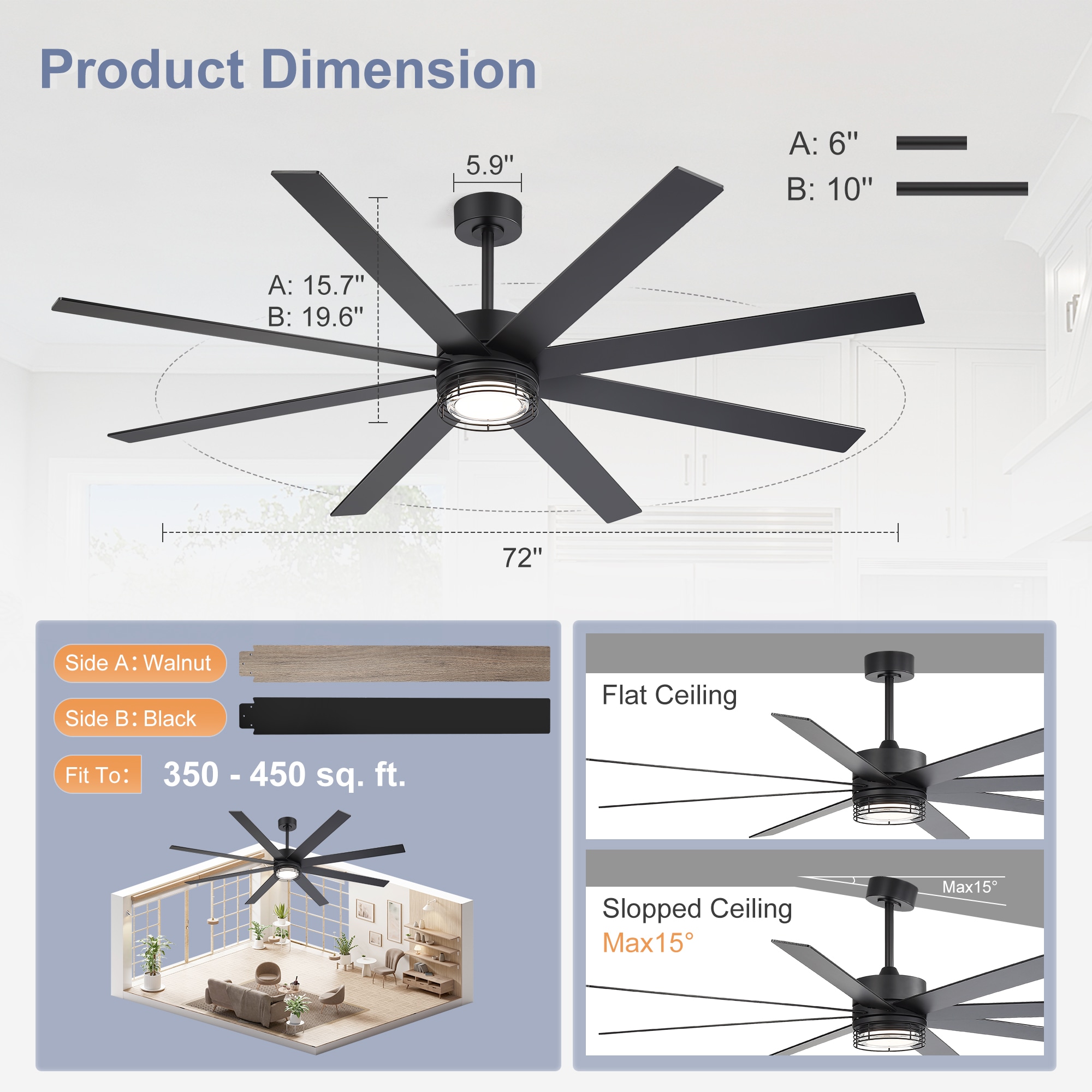 Airsurfer AS-40008-BK Ceiling-Fans - View #3