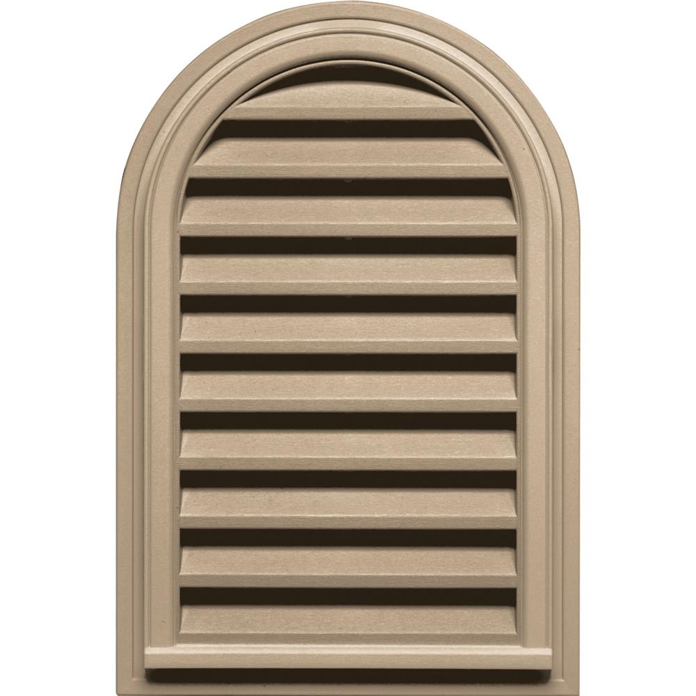 Builders Edge 120082232069 22-in x 22-in Tan Round top Vinyl Gable Louver Vent