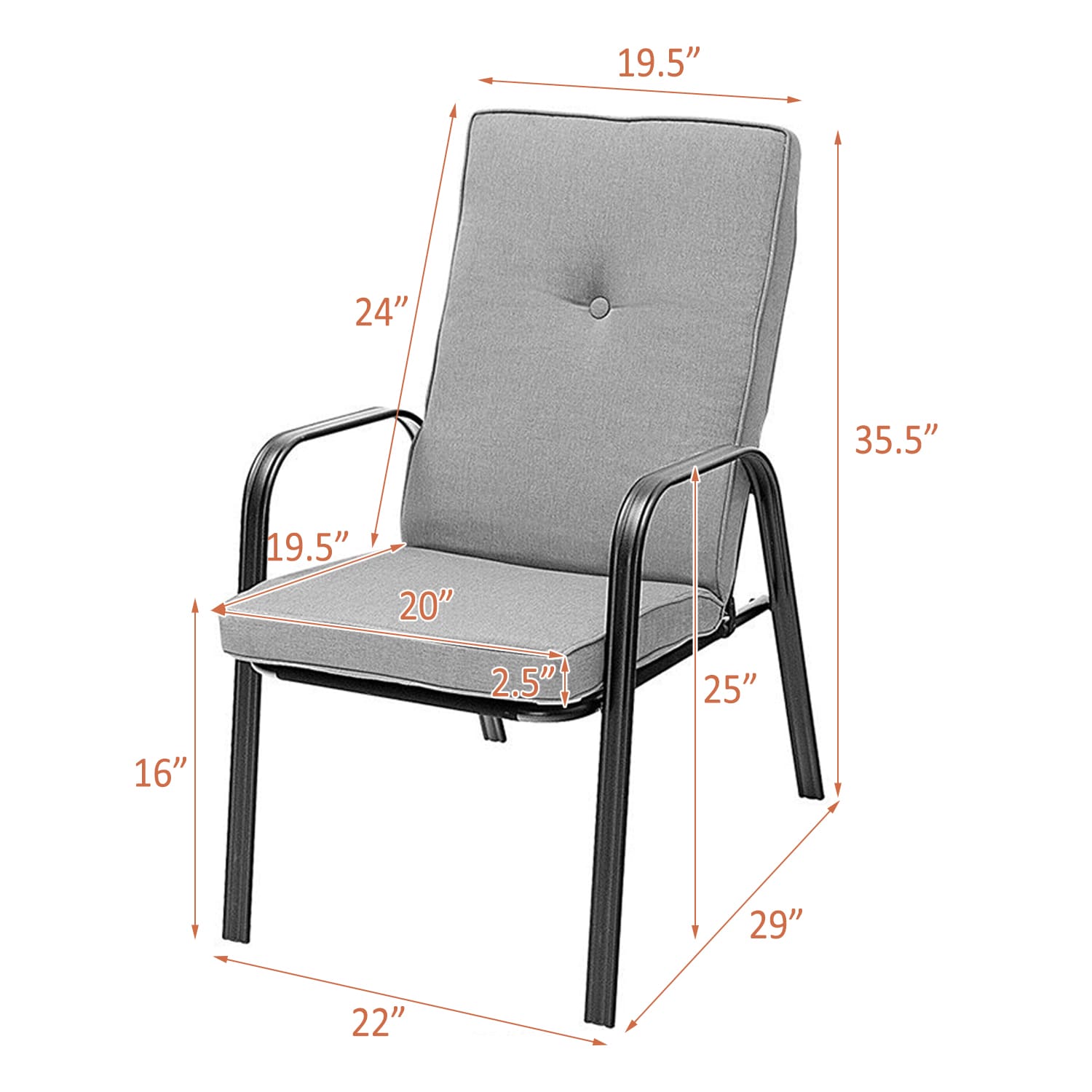WELLFOR TDG10405-13 Patio-Chairs - View #2