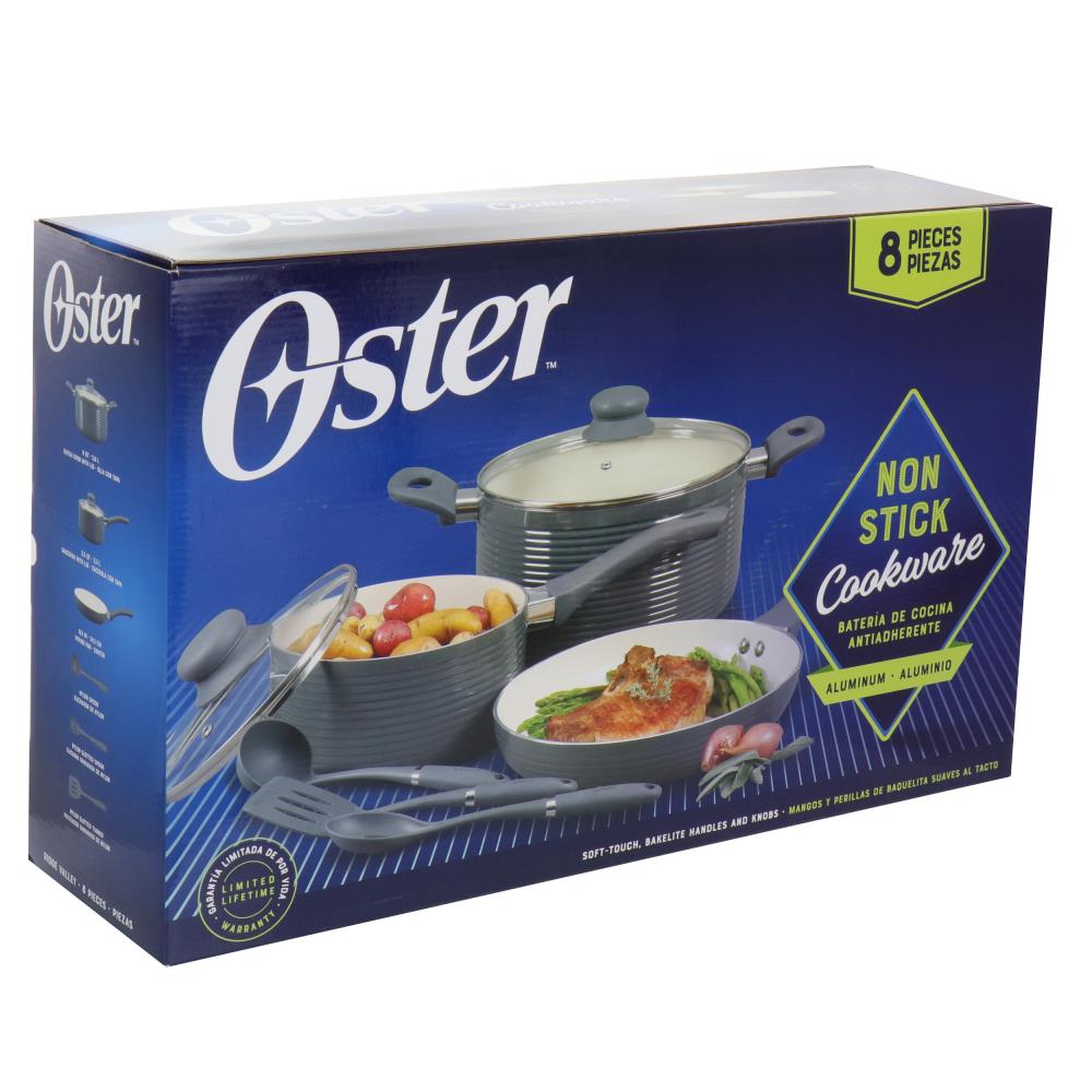 Oster Ridge Valley 6 qt Aluminum Nonstick Grey Dutch Oven