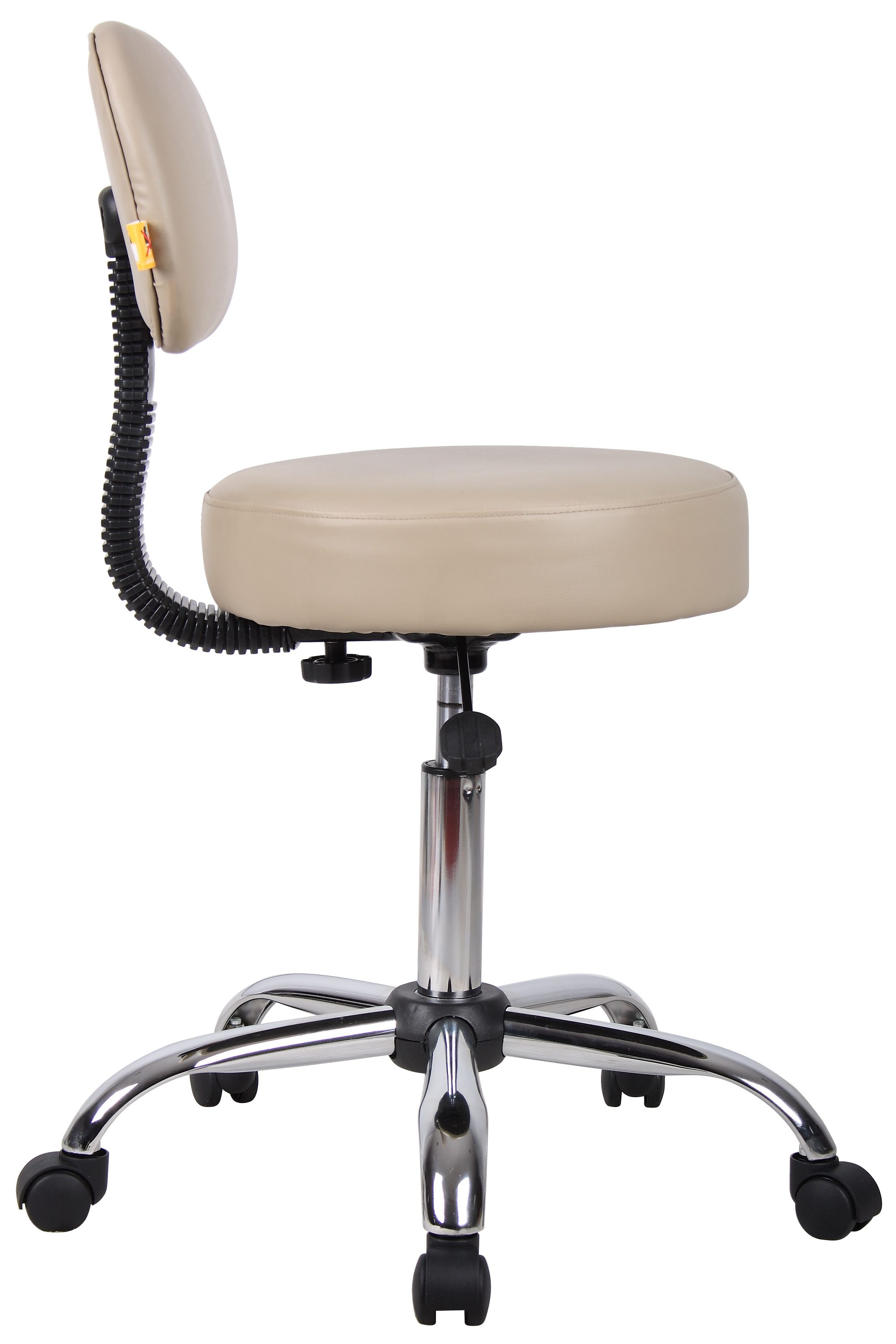 ErgoFlex Adjustable Beige Vinyl and Metal Medical Stool