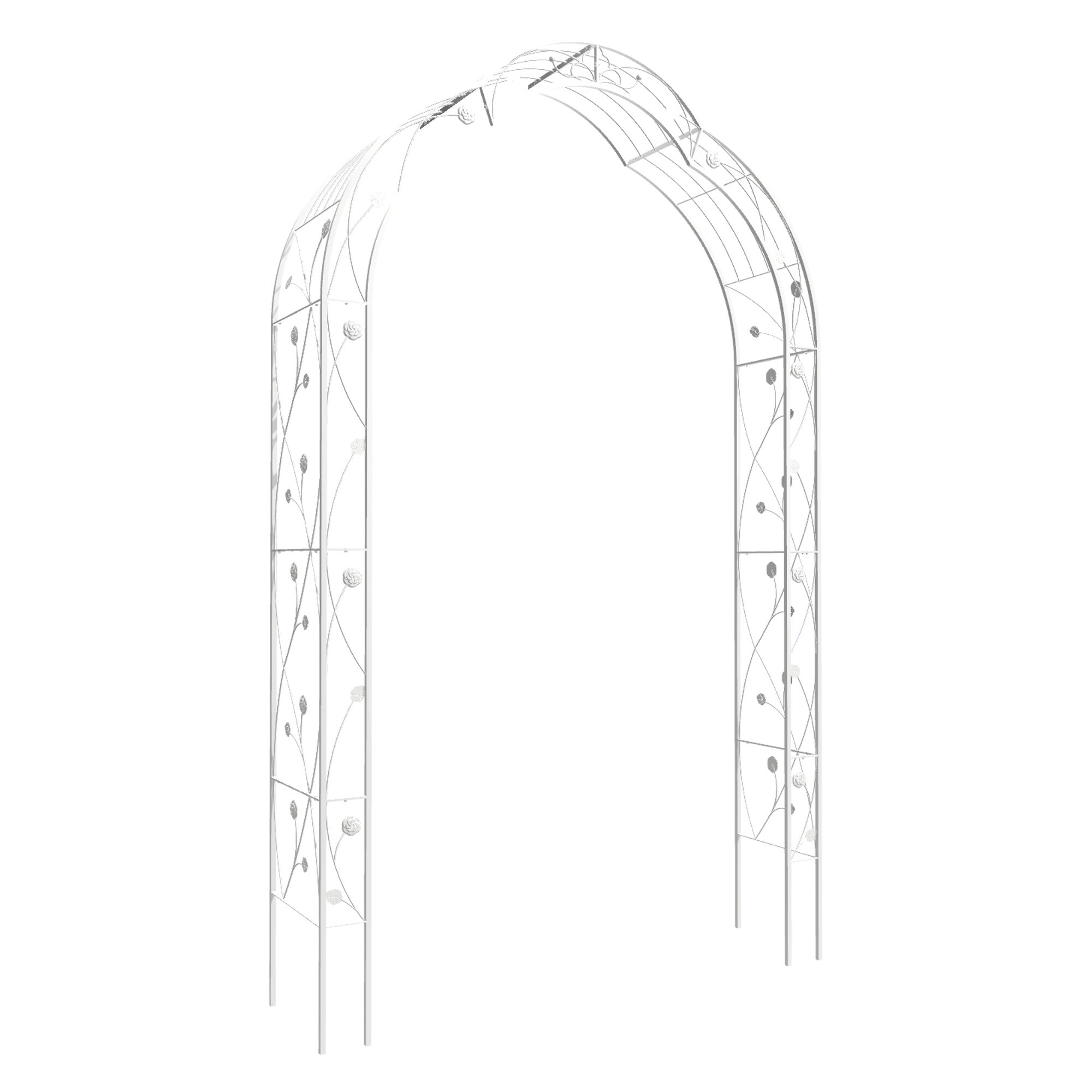 JJJ CRX5U86GU8J Garden Arch 59-in W x 98.4-in H Cream White Garden Trellis For Climbing Plants For Cucumbers For Roses For Tomatoes