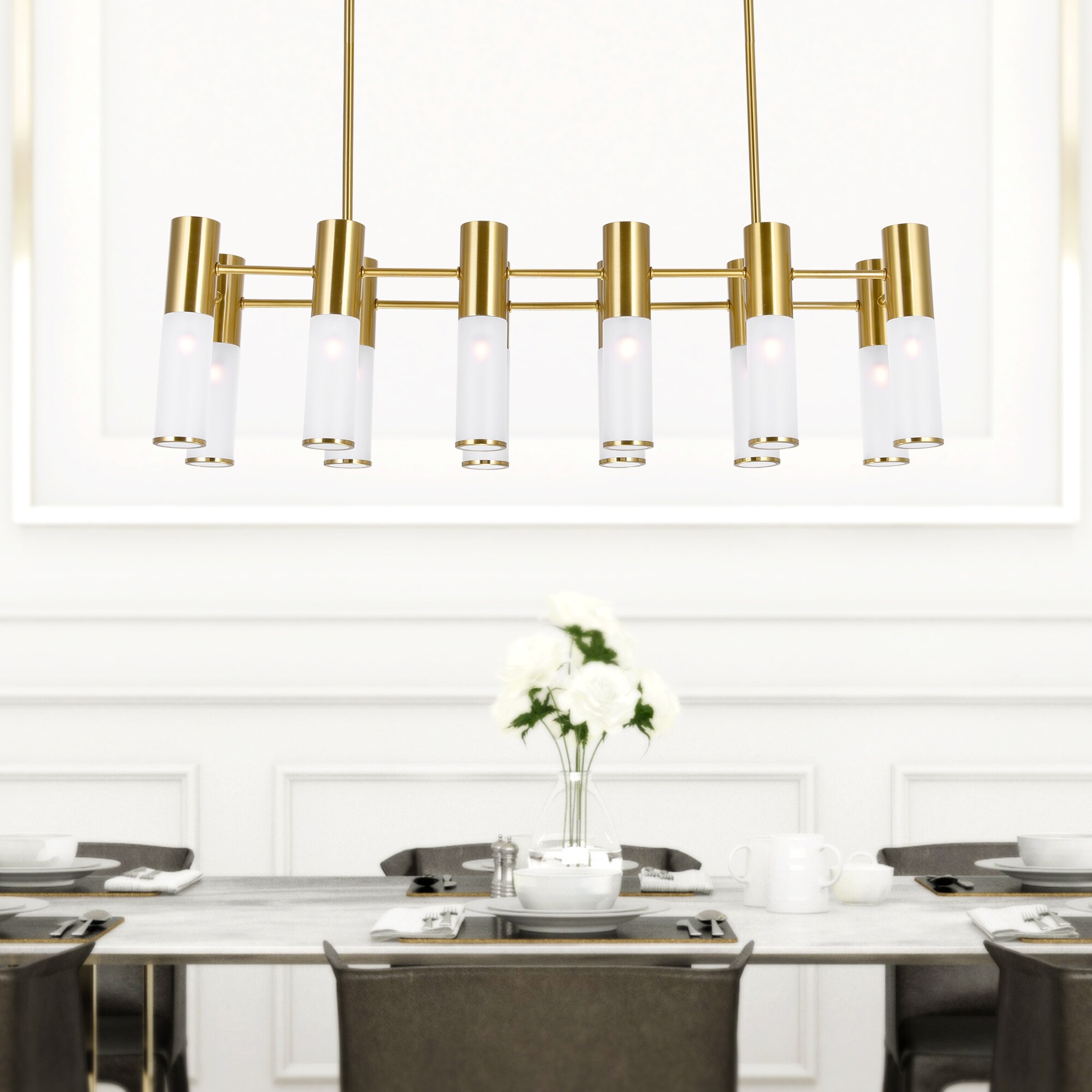 CWI Lighting 1221P32-12-625 Pipes 12 -Light Multiple finishes Multiple colors Modern/contemporary For Use in Bathrooms, Bedrooms, Dining Rooms, Foyers, Kitchens, Living Rooms Chandelier