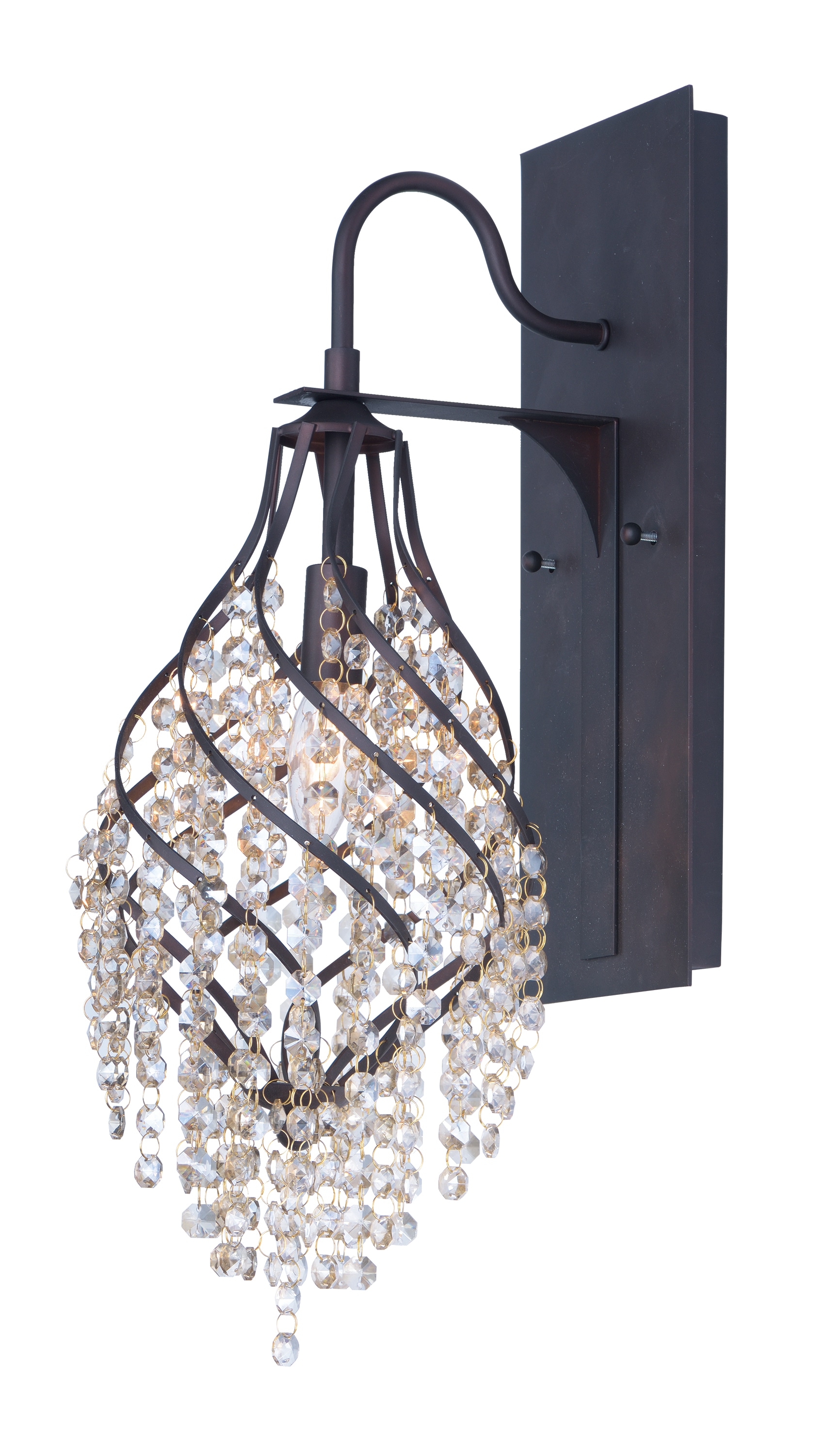 Maxim Lighting 22001CGOI Twirl 7.25-in W 1 -Light Oil-rubbed Bronze Wall Sconce