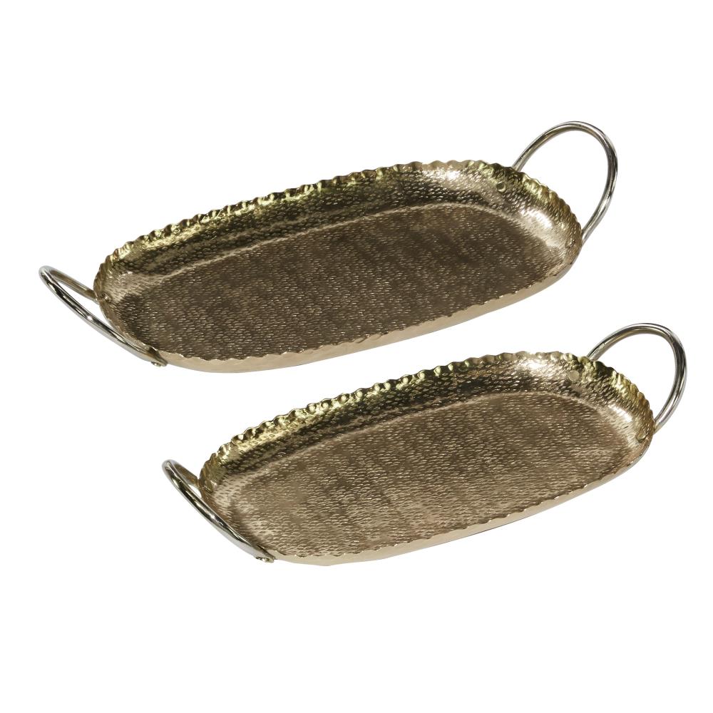 Grayson Lane 67407 2 -Pack Gold Metal Modern Decorative tray