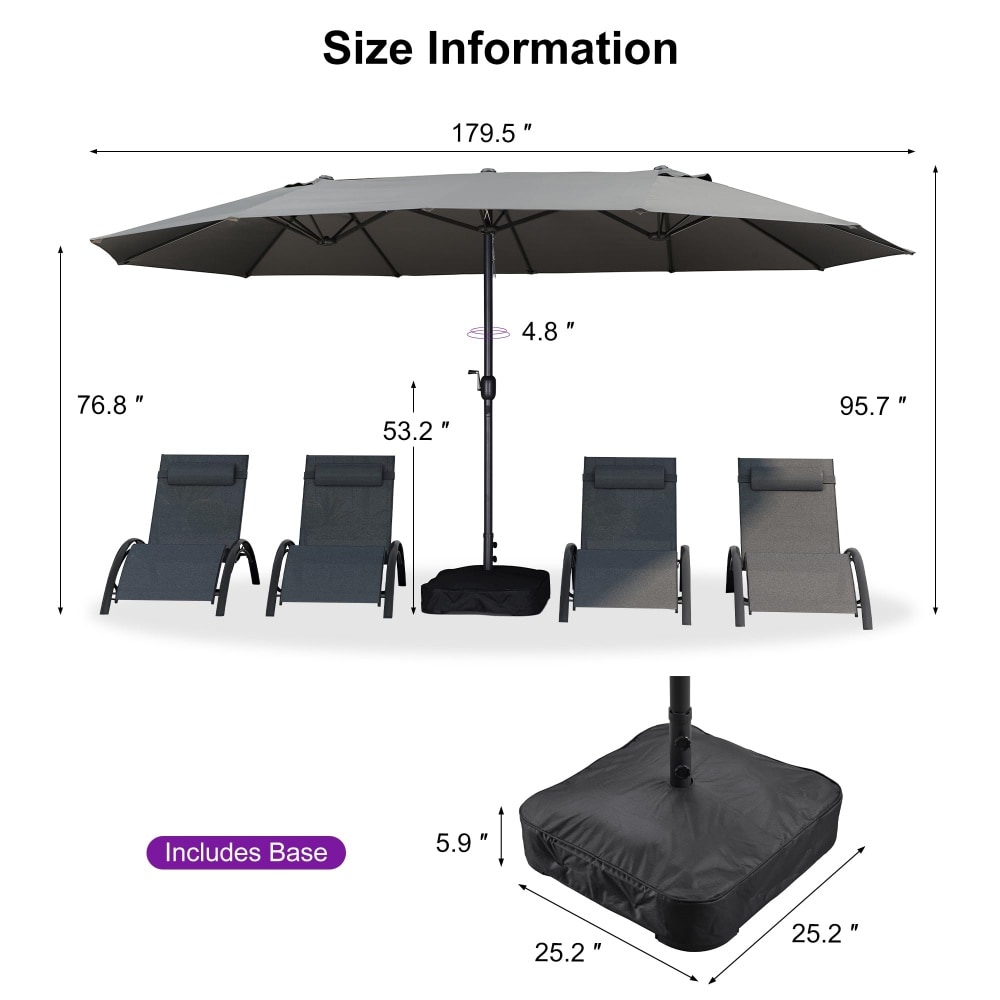 PURPLE LEAF LS03-STUM15-GY Umbrellas-2 - View #7