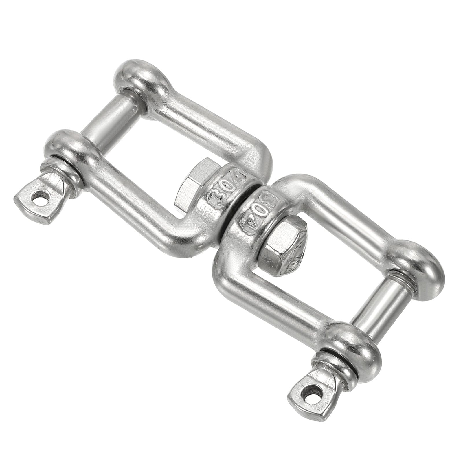 Unique Bargains Double Shackle Swivel Hook M6 Working Load 300kg/66lbs 304 Stainless Steel Jaw to Jaw Swivel Shackle Ring Connector for Marine Mooring Hanging #S26042800UX4501