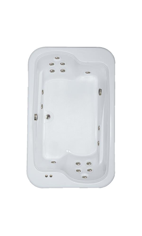 Designer 44.75-in x 71.75-in Bone Acrylic Drop-In Whirlpool Tub (Center Drain) Rubber in White | - WaterTECH 7245 BONE