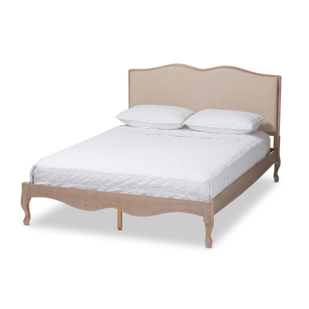 Baxton Studio Campagne Beige King Wood Platform Bed at Lowes