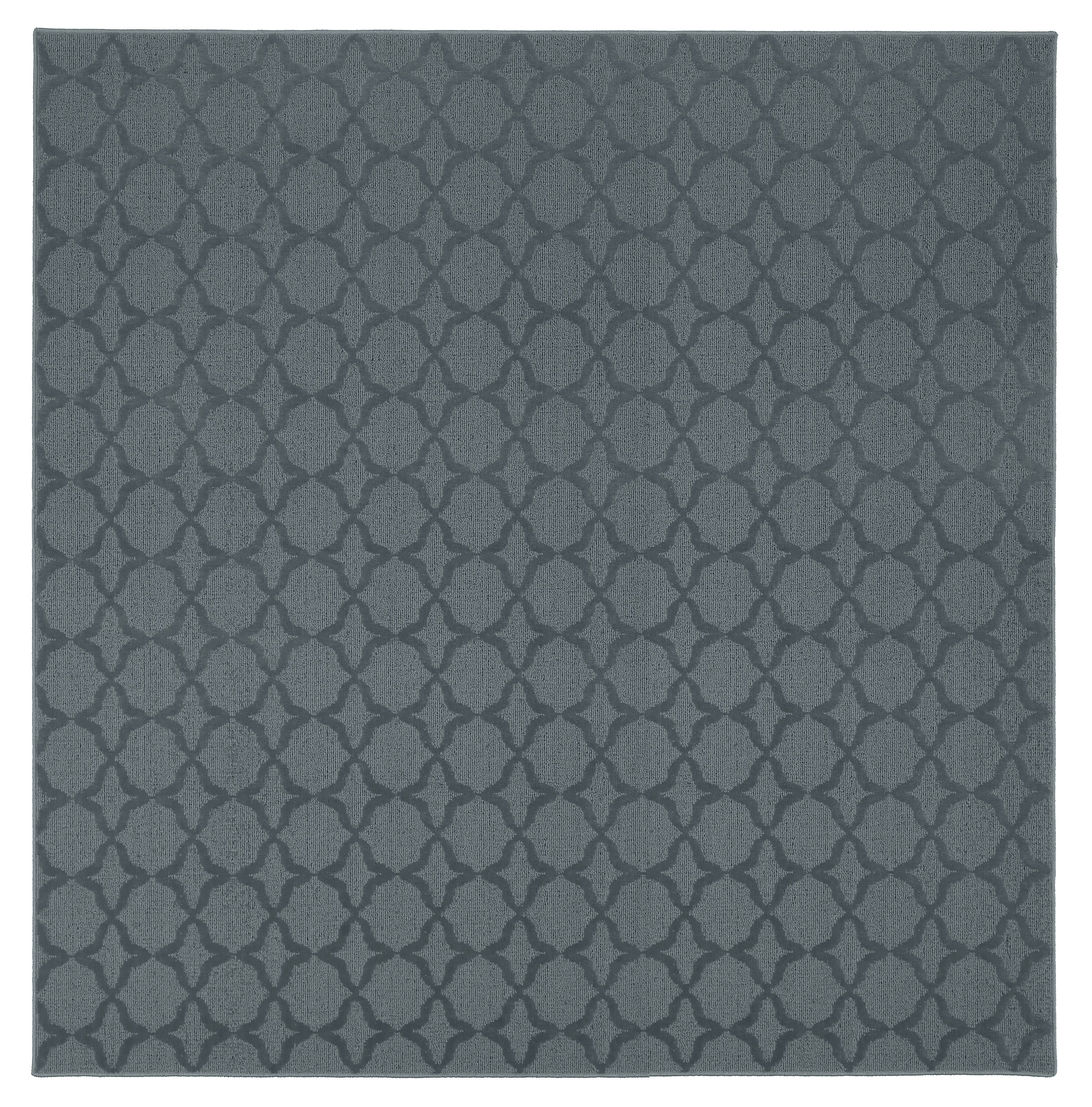 Sparta Trellis Tufted Square Rug 12'x12' in Sea Foam Blue