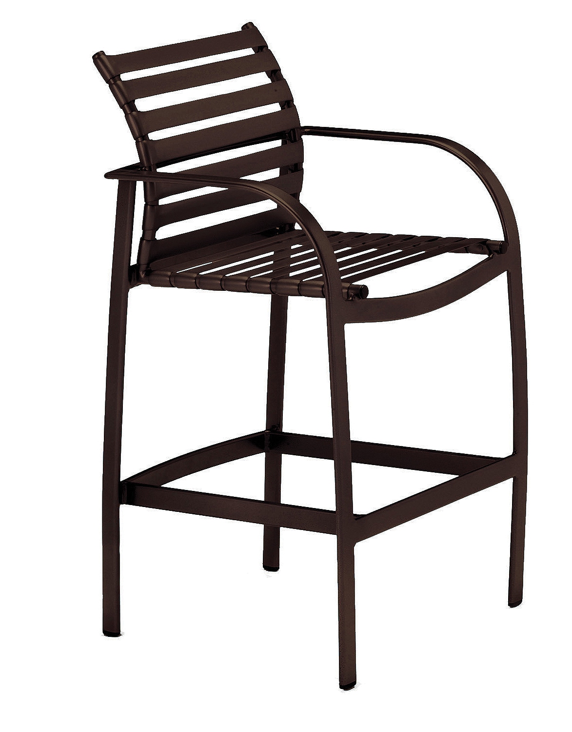 Sun Isle LW-5054M-2 Preston Brown Metal Frame Stationary Bar Stool Chair(s) with Brown Strap Seat
