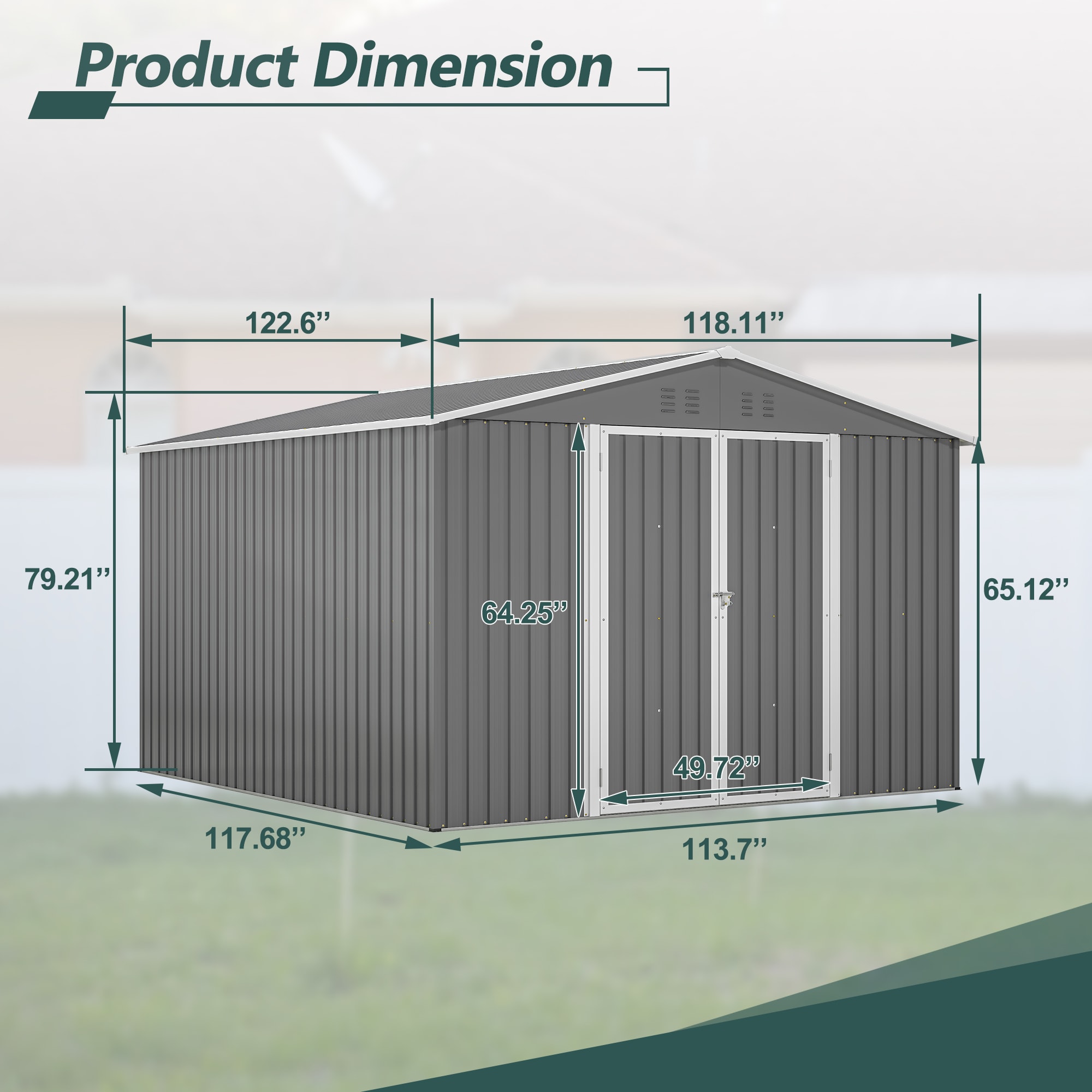 Siavonce XHS00021 Metal-Storage-Buildings-Sheds - View #2