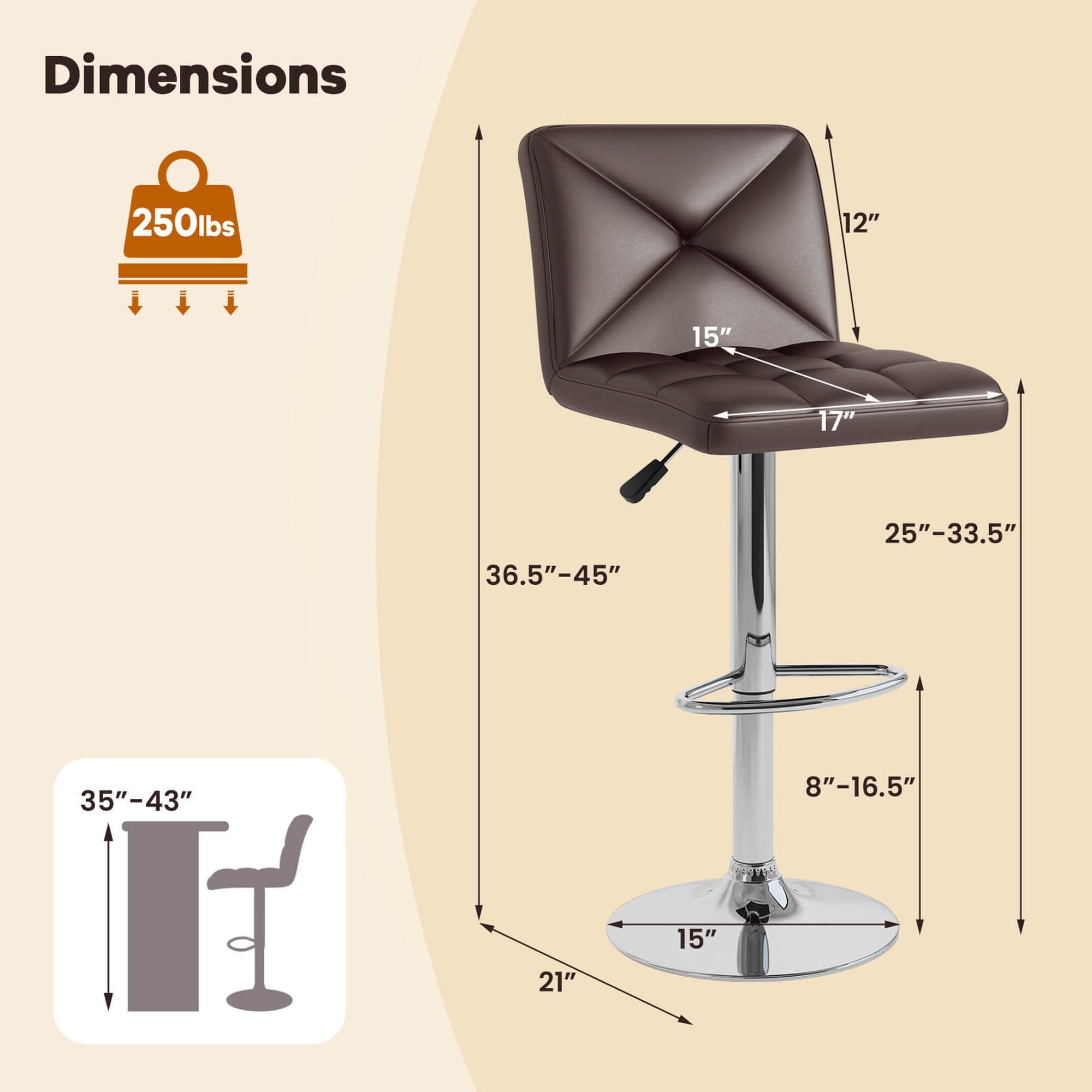 Costway HCST04511 stools - View #2