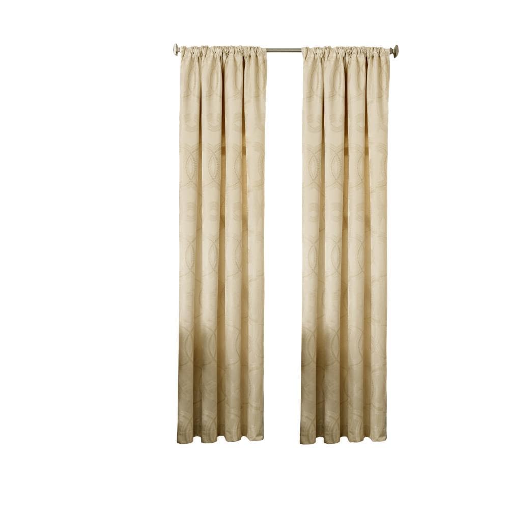 Pale Gold Ellery Homestyles Beautyrest 15779052084PLG Odette 52-inch by 84-Inch Blackout Single Window Curtain Panel