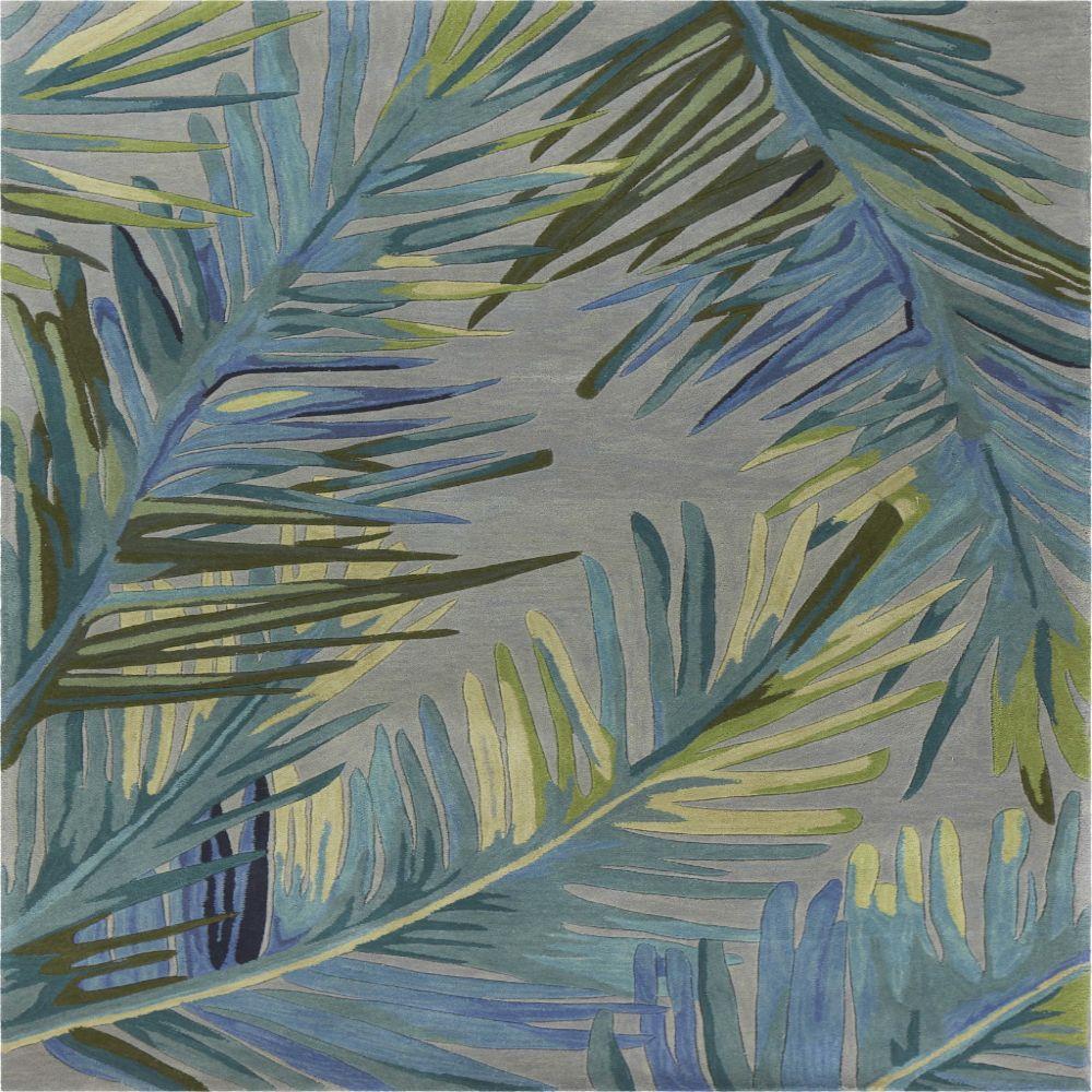 HomeRoots 350438 Bernadette 8 X 11 (ft) Wool Blue Indoor Floral/Botanical Area Rug