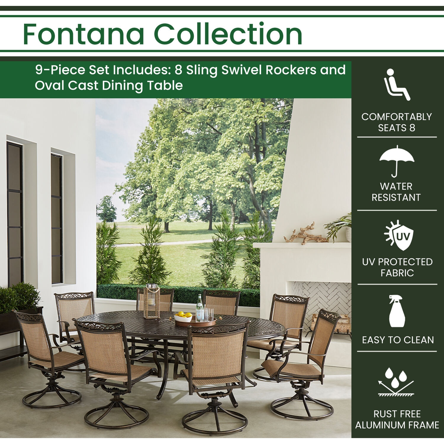 Hanover FNTDN9PCOVSW8 Patio-Dining-Sets - View #3