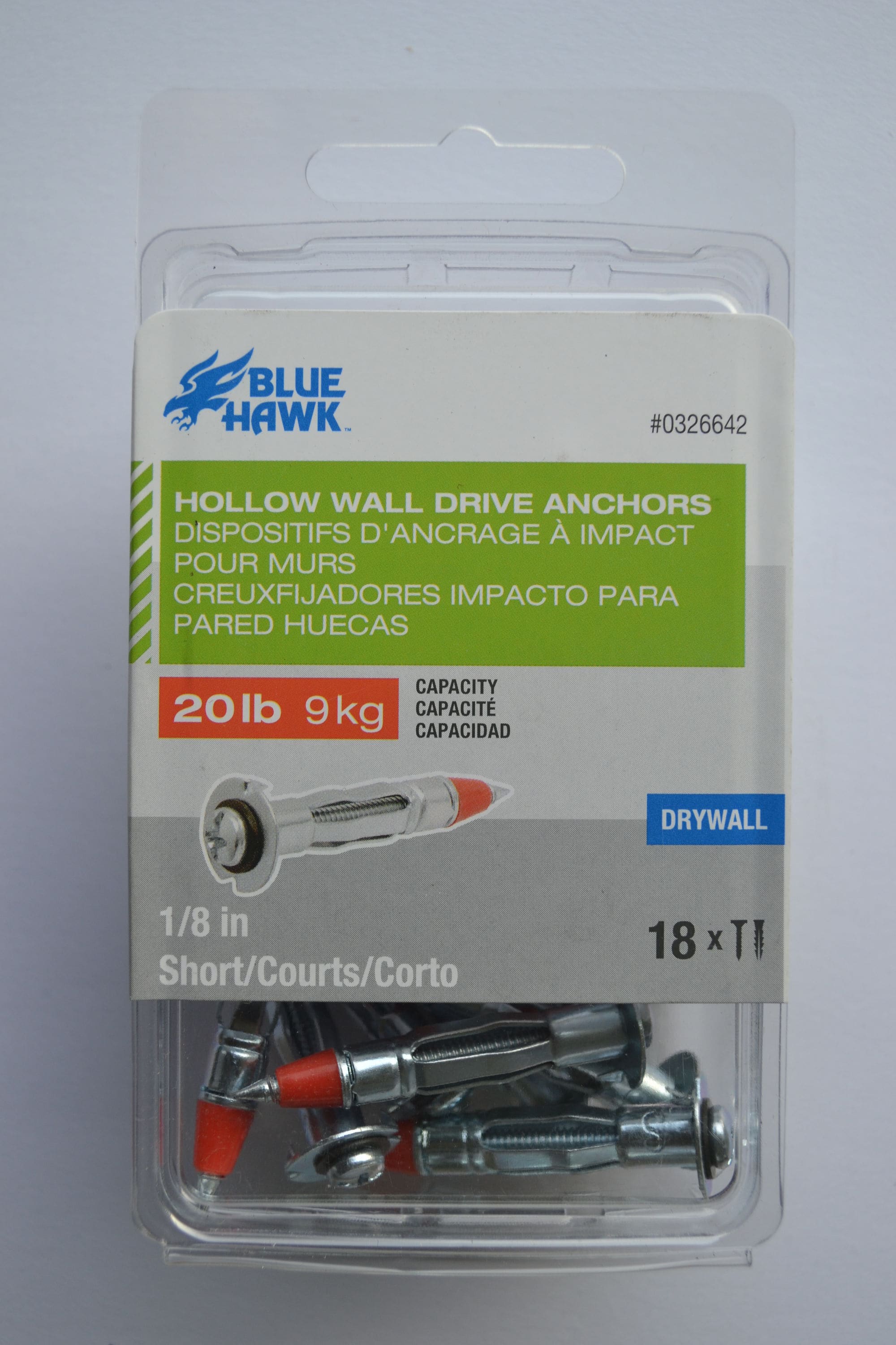 Blue Hawk 20-lb 1/8-in x 1-3/4-in Mini Drywall Anchors with Screws 