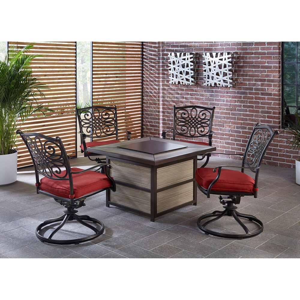 Hanover TRAD5PCSQSW4FP-RED Patio-Conversation-Sets - View #15