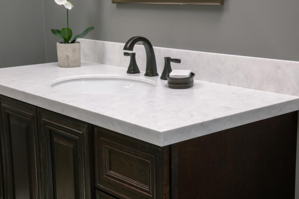 US Marble Evercor Solid Surface 43-in Aspen Solid Surface Bathroom ...