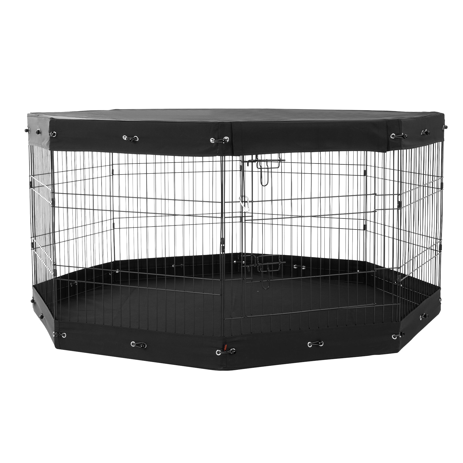 GIVIMO Foldable Dog Playpen 8 Panels 30-in H x 24-in W Metal Pet Exercise Pen with Door and Top Cover Indoor Outdoor
