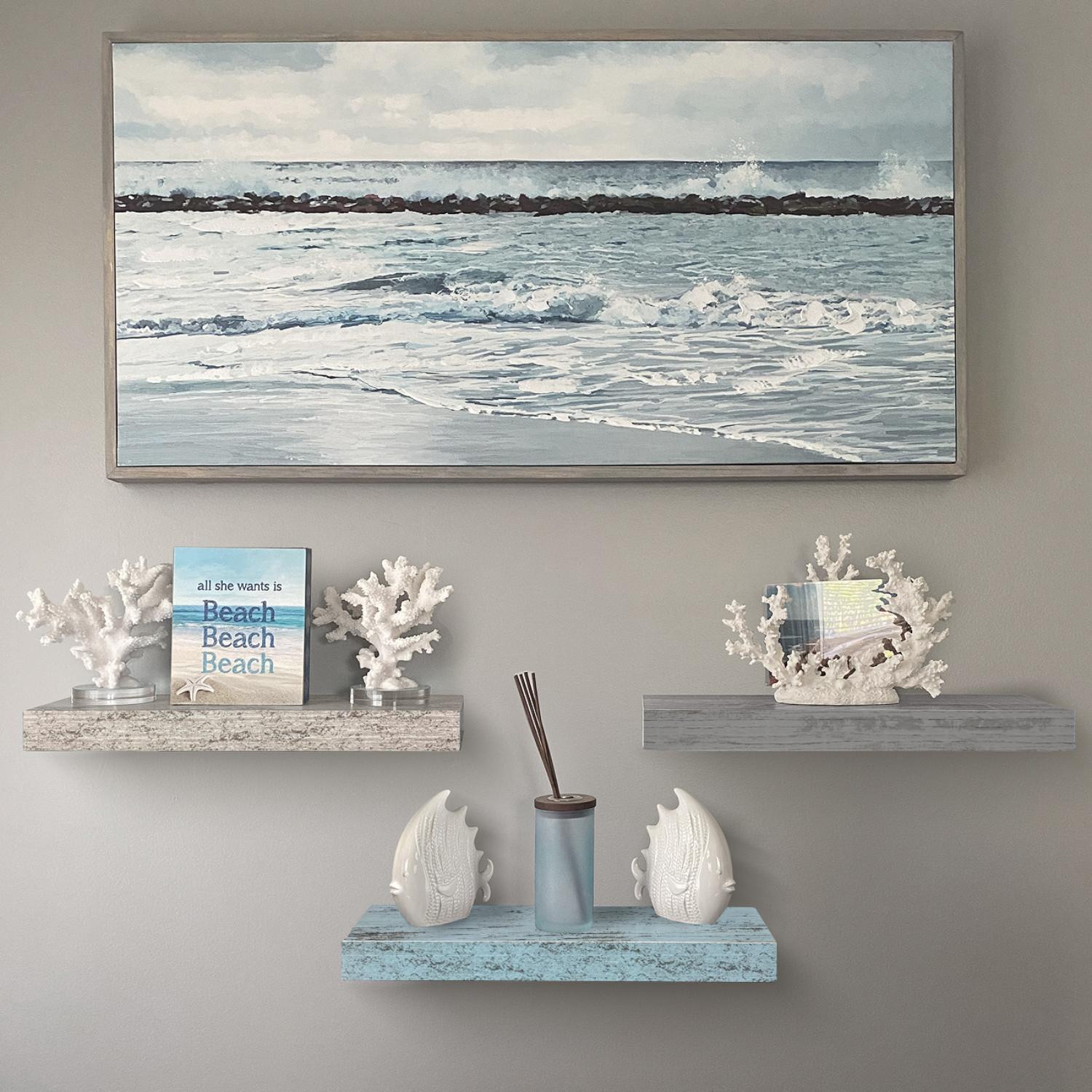 SORBUS WD-NTSHLV3-RUSN Wall-Mounted-Shelving - View #2