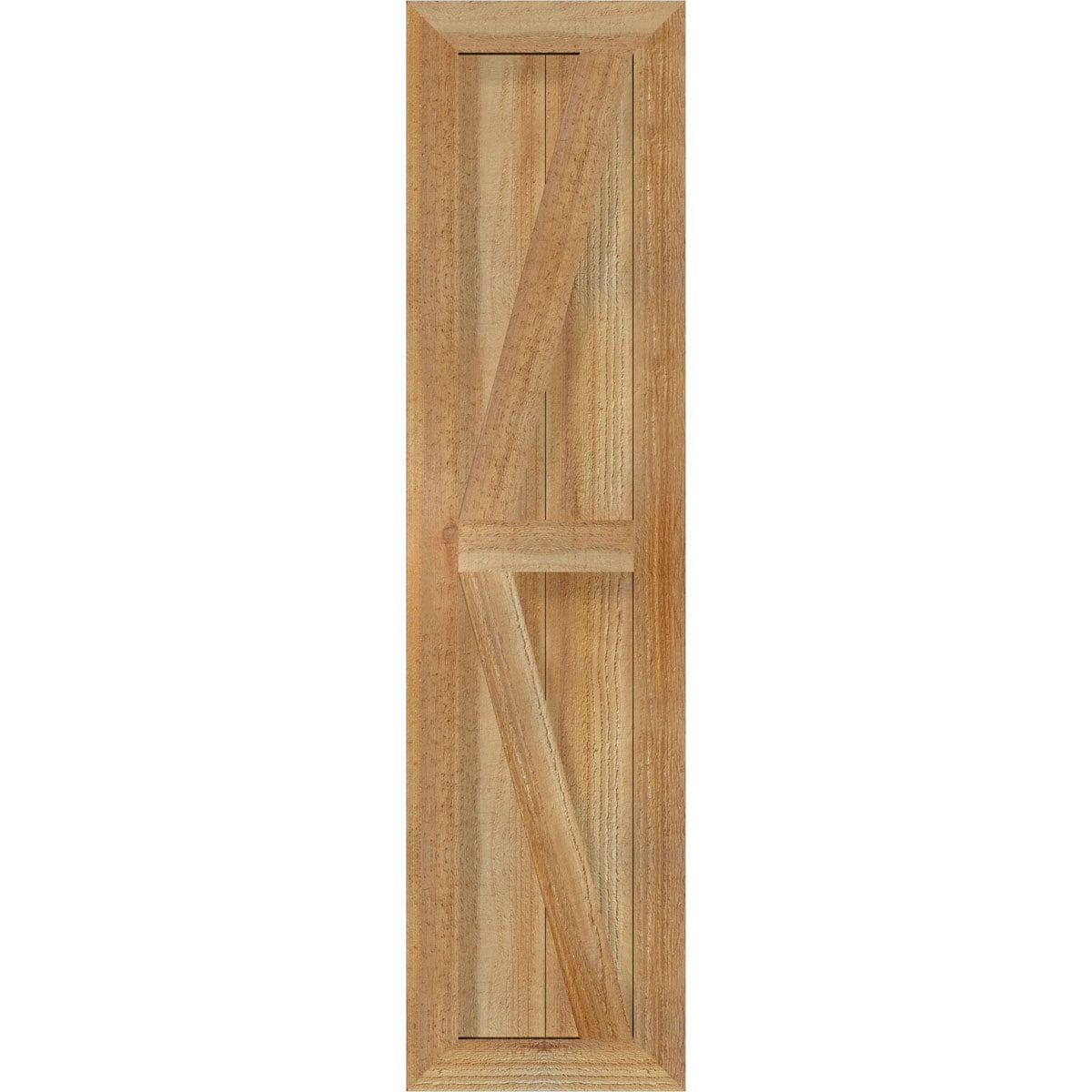 Ekena Millwork RBF06Z11X042RWR 10.75-in W x 42-in H Unfinished Paintable/Stainable Board and batten Framed with z-bar Wood Exterior Shutters ( 2 -Pack )