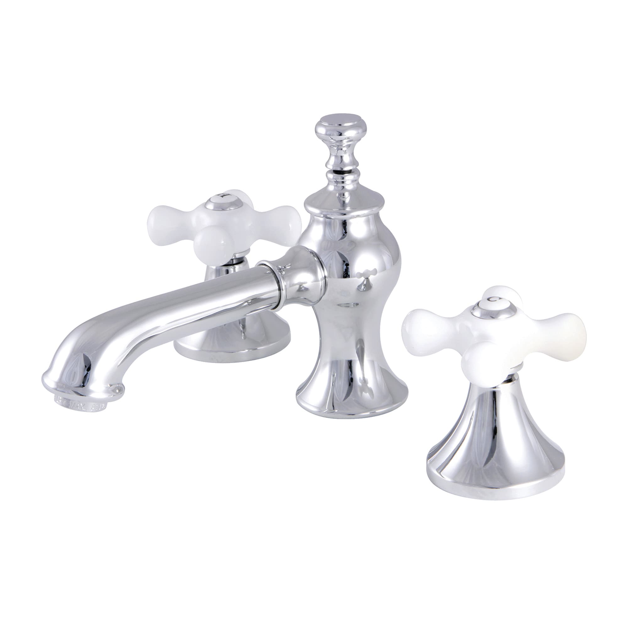 Kingston Brass WLKC7061PX Vintage Polished chrome Widespread 2-handle Low-arc Residential Handle Bathroom Sink Faucet with Drain