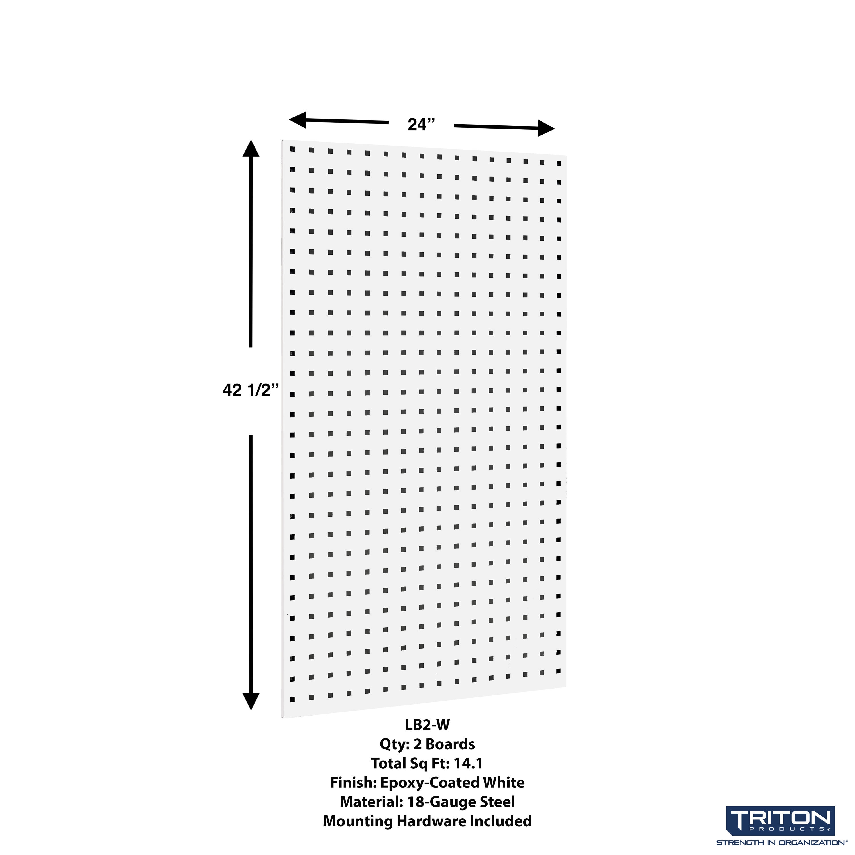 LocBoard 65-Piece Steel Pegboard in White (24-in W x 24-in H) LB2-KIT ...