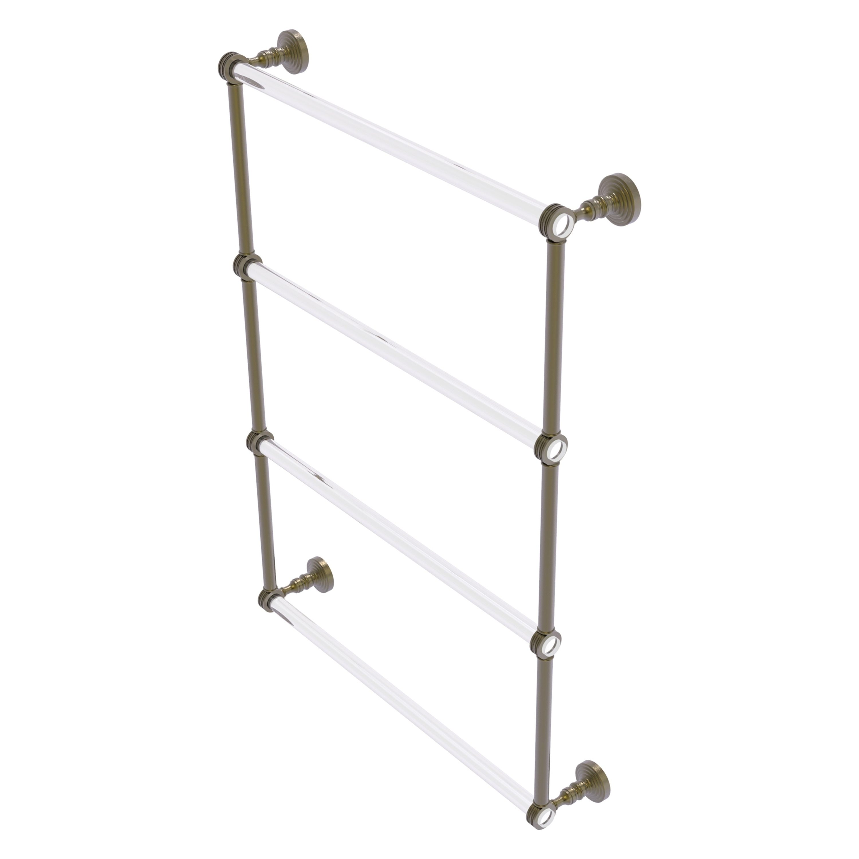 Allied Brass PG-28D-24-ABR Pacific Grove 24-in double Antique Brass Wall mount 4-tier Towel Bar