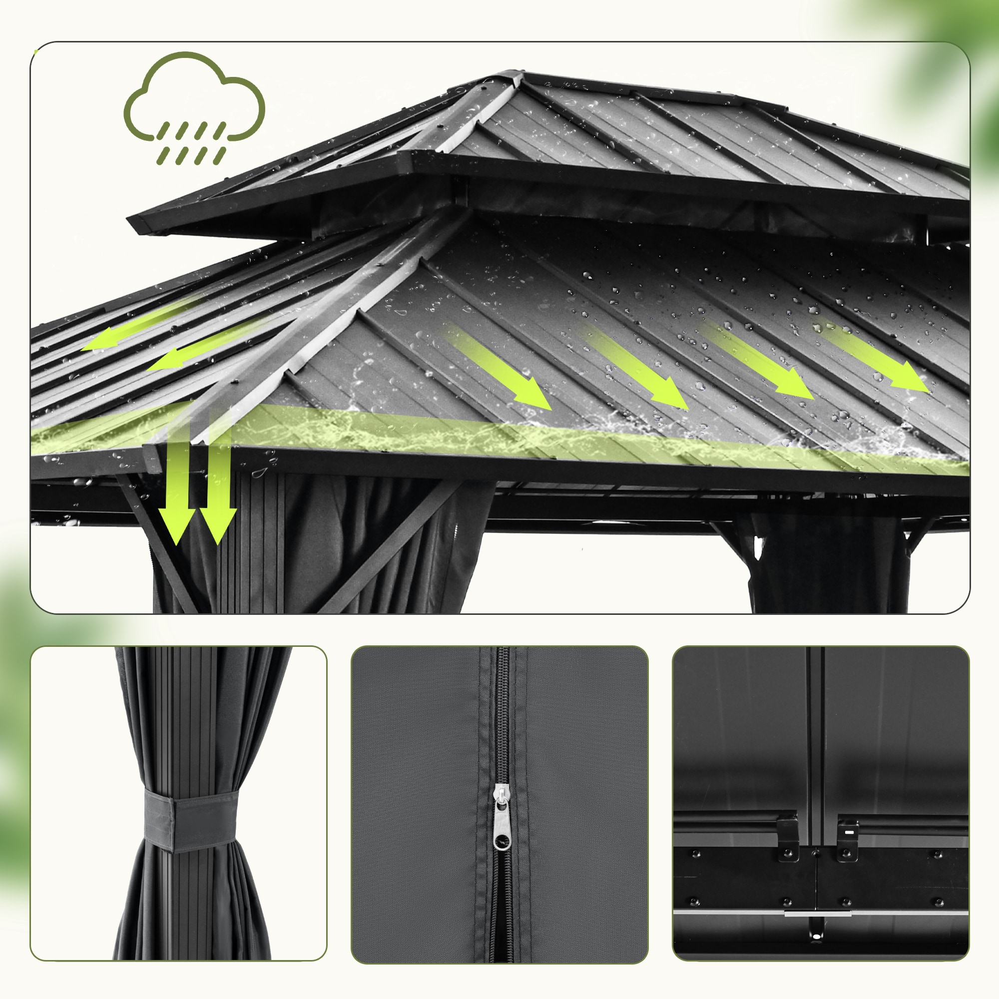  EL-ZPTPSJ-1216-H-WL3 Wood-Resin-Gazebos - View #3