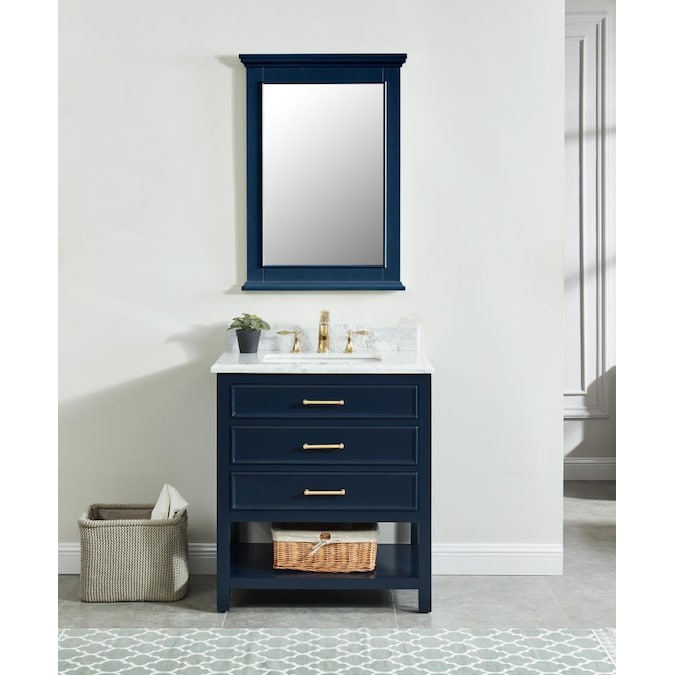 Allen Roth Presnell 31 In Navy Blue, Navy Blue Vanity Bathroom Ideas