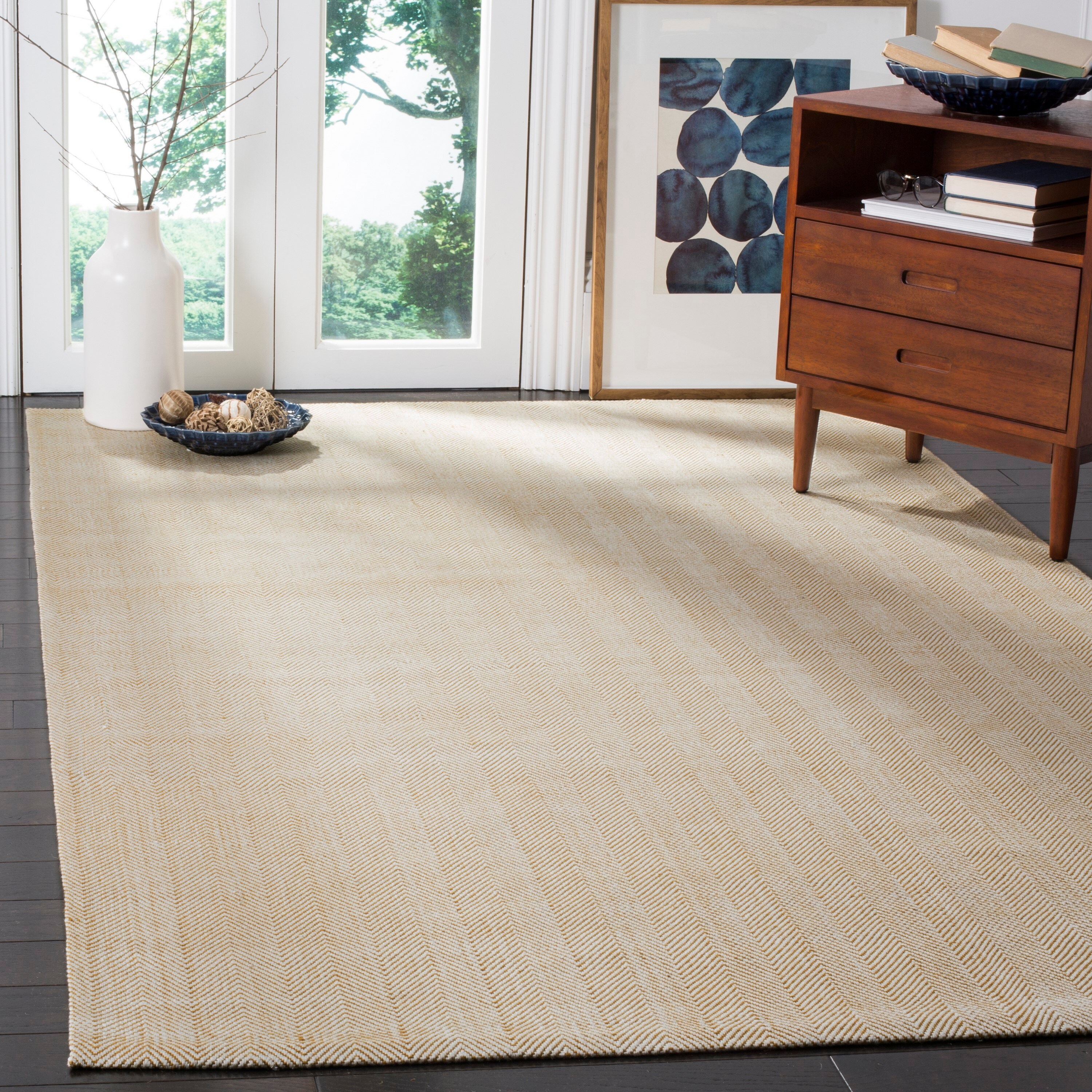 Safavieh MRB721D-4 Marbella Christiane 4 x 6 (ft) Loomed Synthetic Gold Rectangular Indoor Chevron Area rug