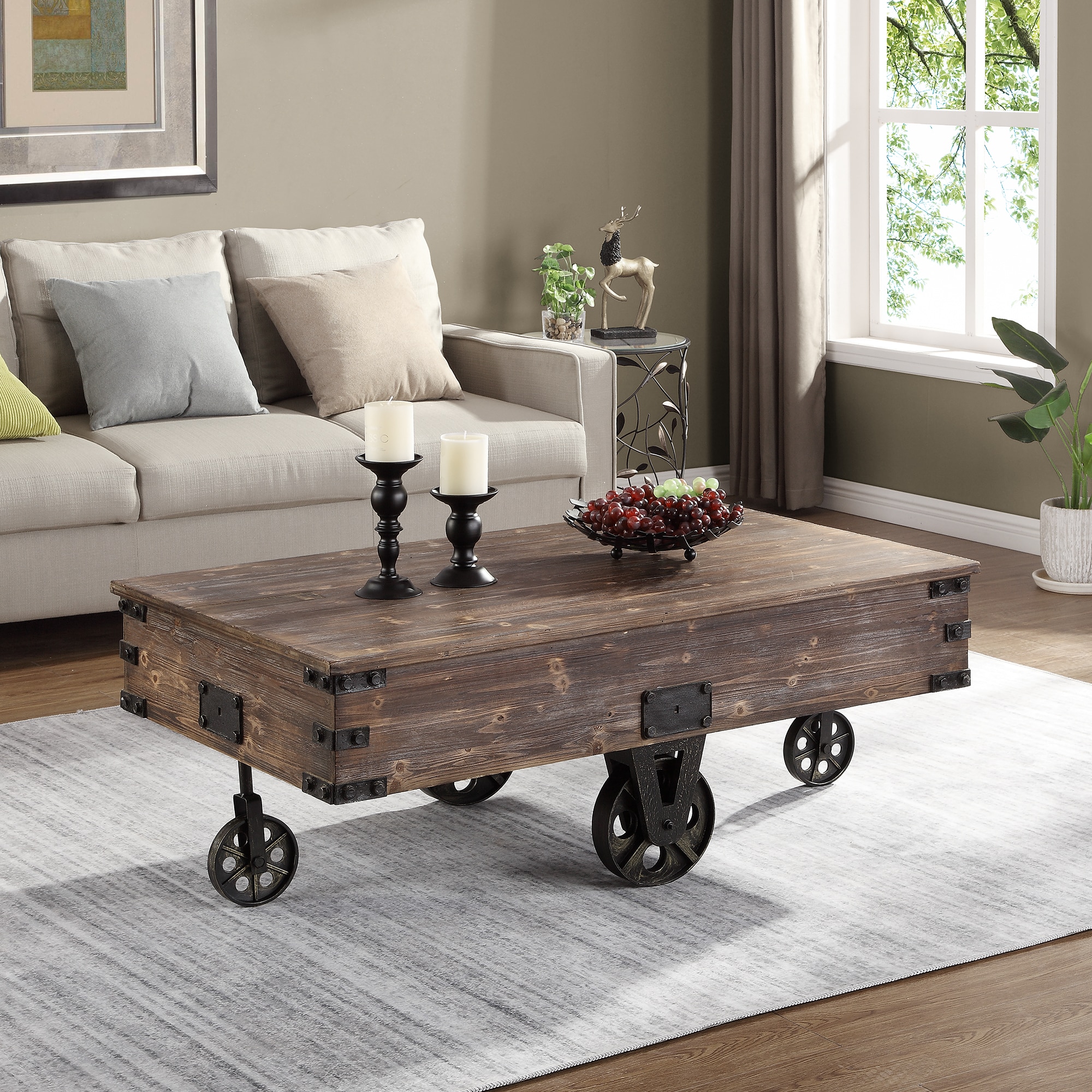 FirsTime FirsTime and Co Fir Wood Industrial Coffee Table in the ...