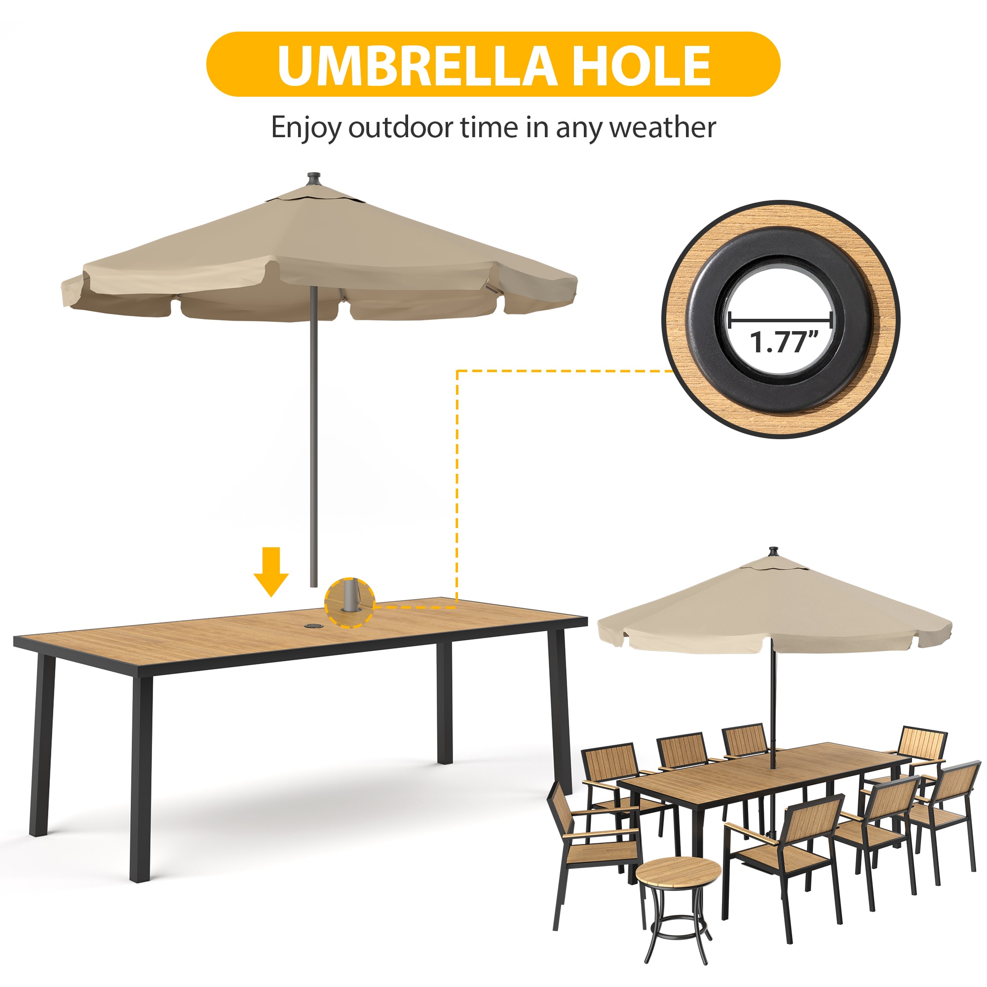 PamaPic TB-SM-CZ-10-HC-WL1 Patio-Dining-Sets - View #4