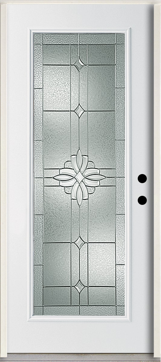 RELIABILT LO841800 Laurel 36-in x 80-in x 4-9/16-in Fiberglass Full lite Left-hand inswing Modern White Painted Prehung Front Door Insulating core