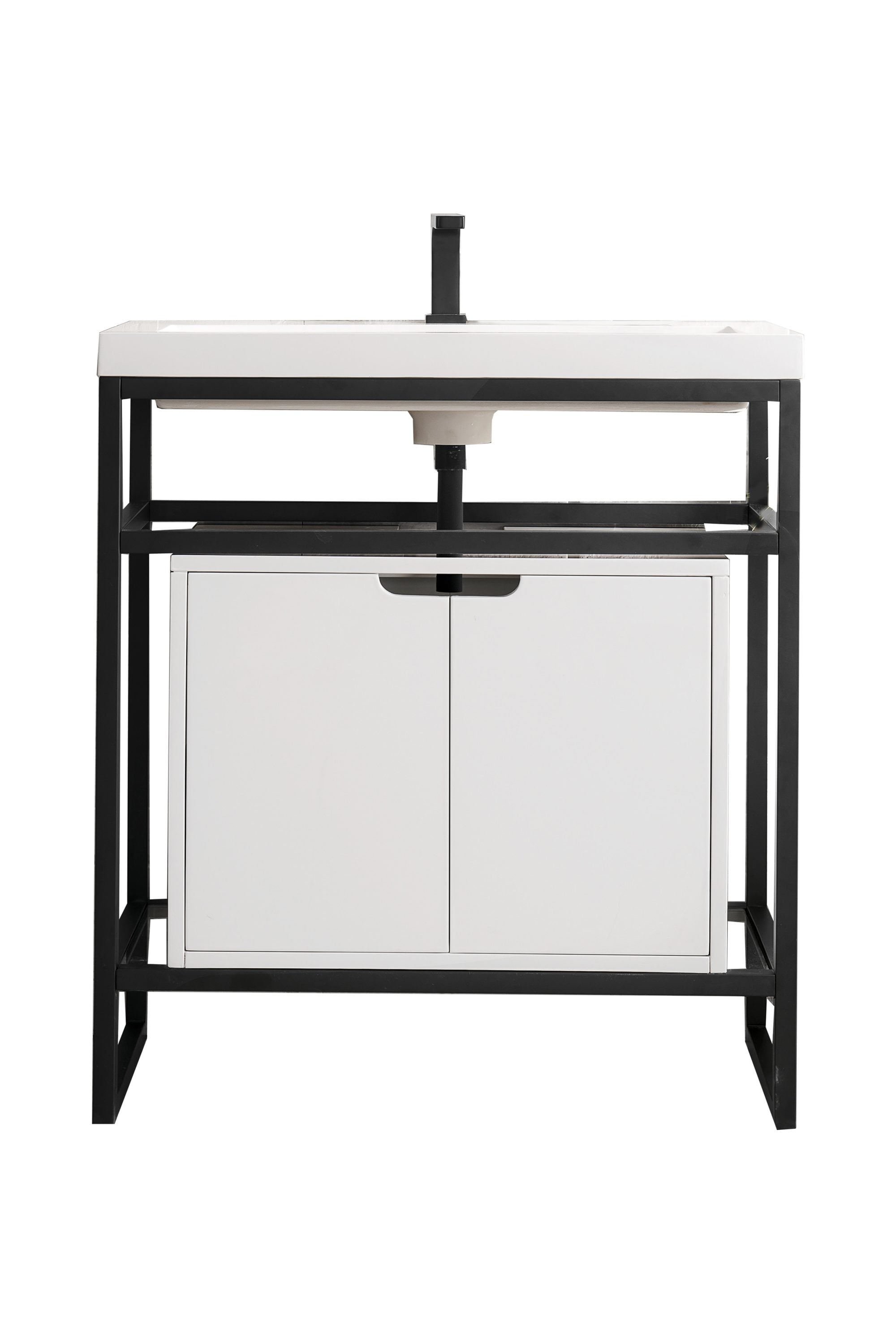 James Martin Vanities C105V31.5MBKSCGWWG Console-Sinks - View #2