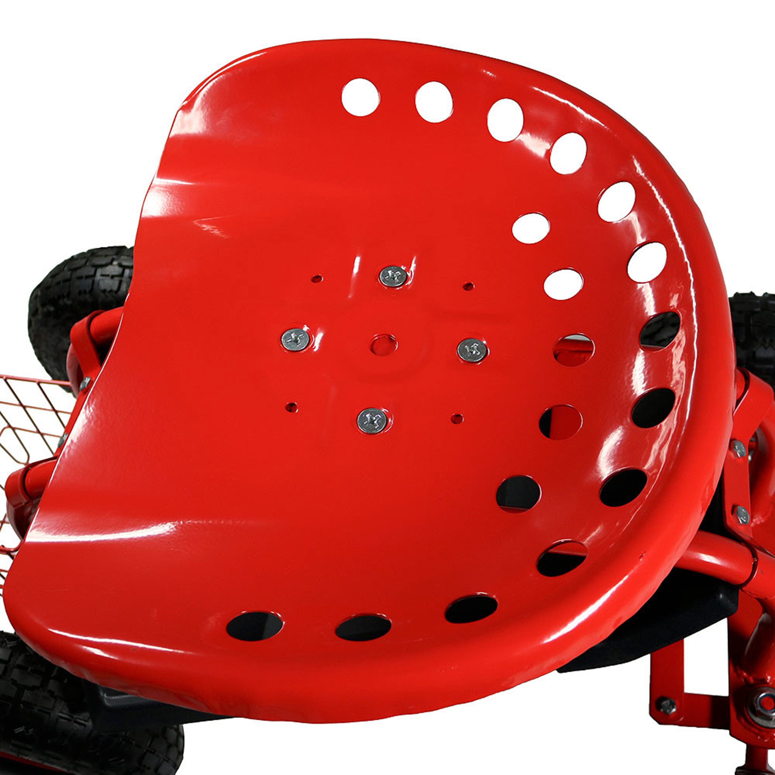 Sunnydaze Decor Rolling Garden Cart Scooter with Wheels and Tool Tray 360  Swivel Seat Red in the Yard Carts department at