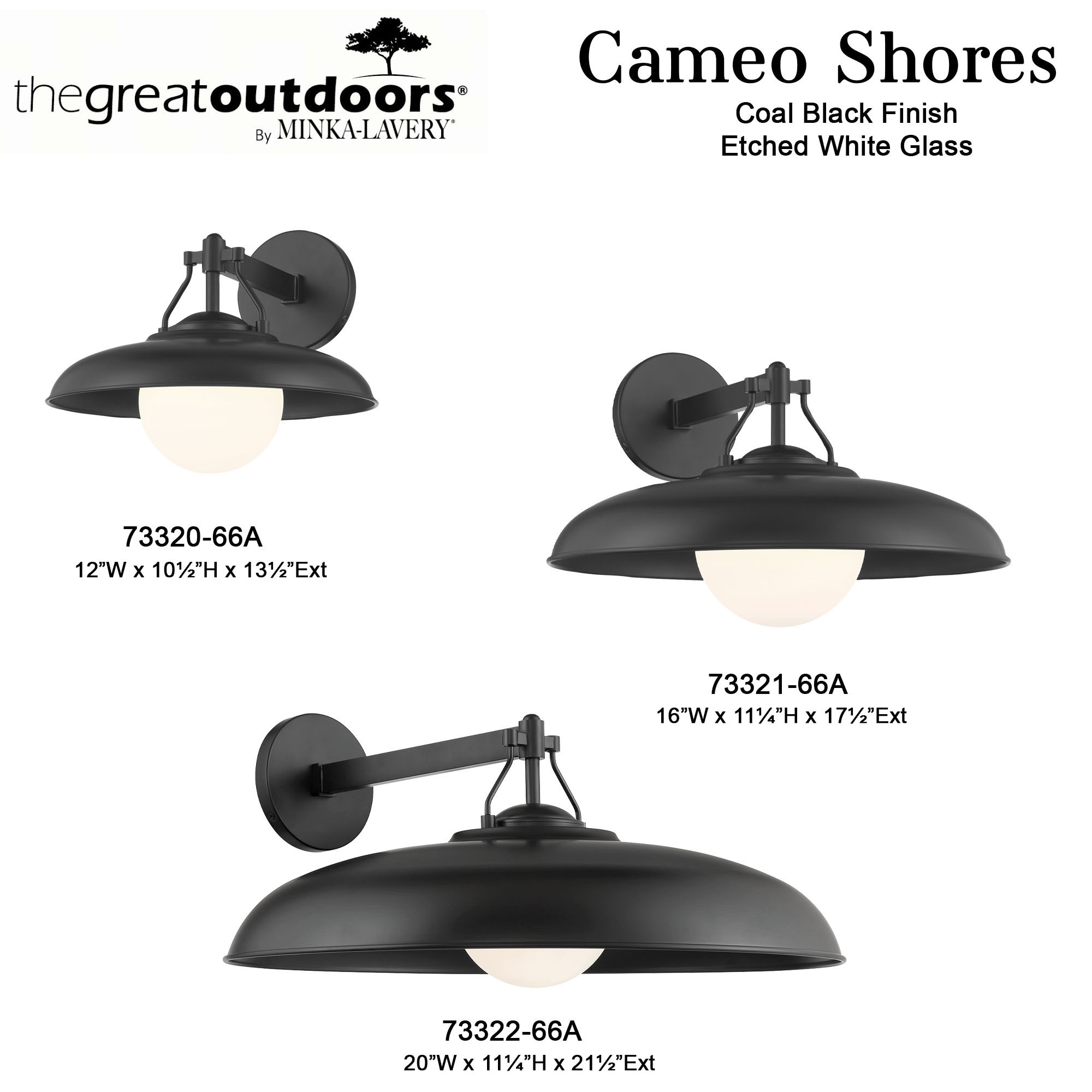 Coal Black Etched Opal Glass Outdoor Wall Sconce