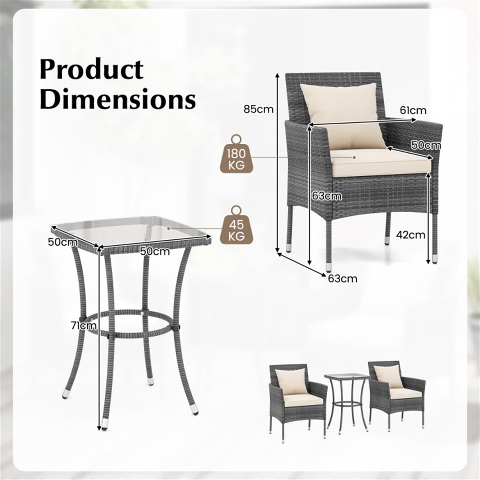 BABOOM BOM-70957WH-OR Patio-Conversation-Sets - View #6
