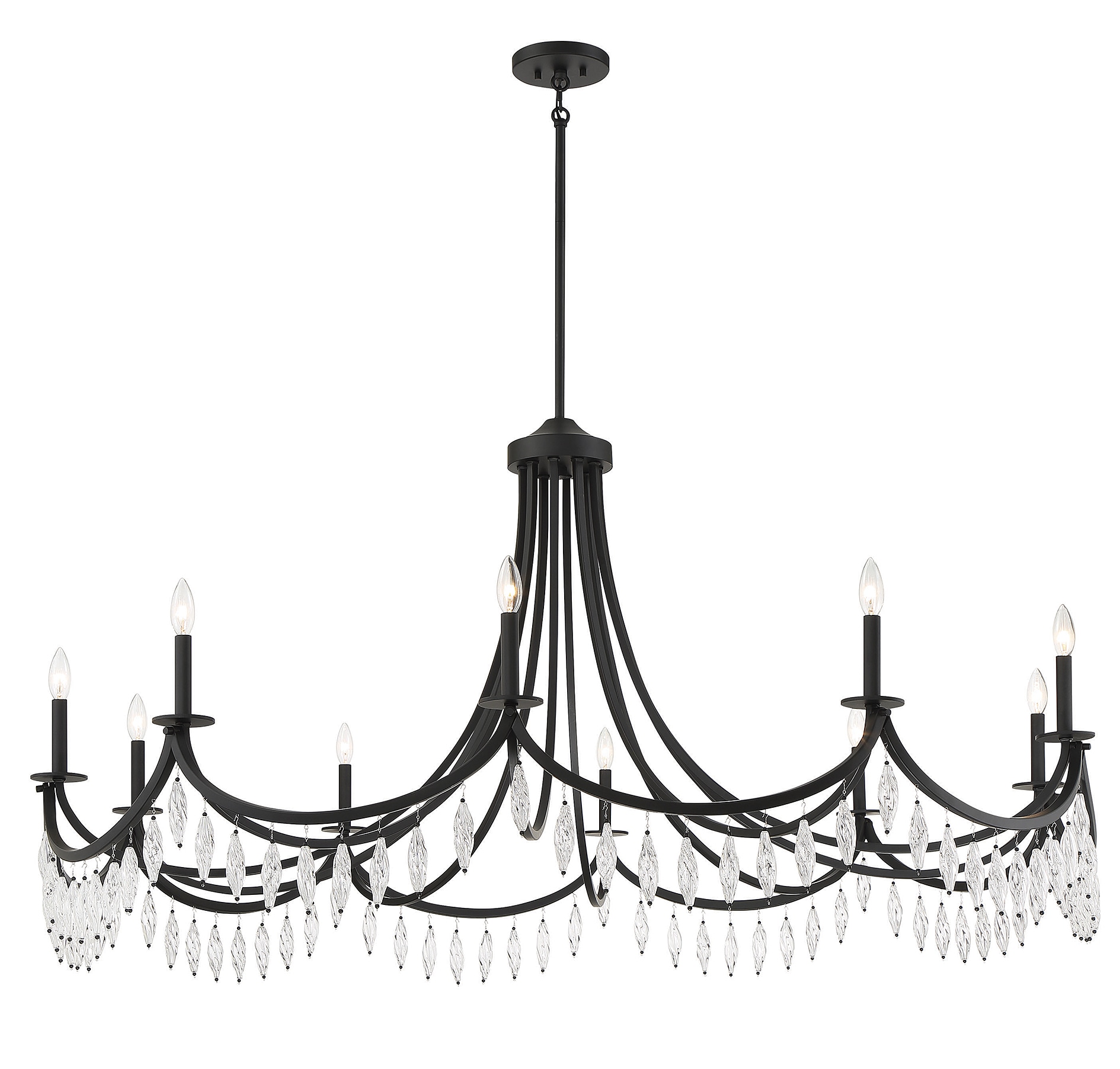 Kameron Matte Black 10-Light Crystal Chandelier